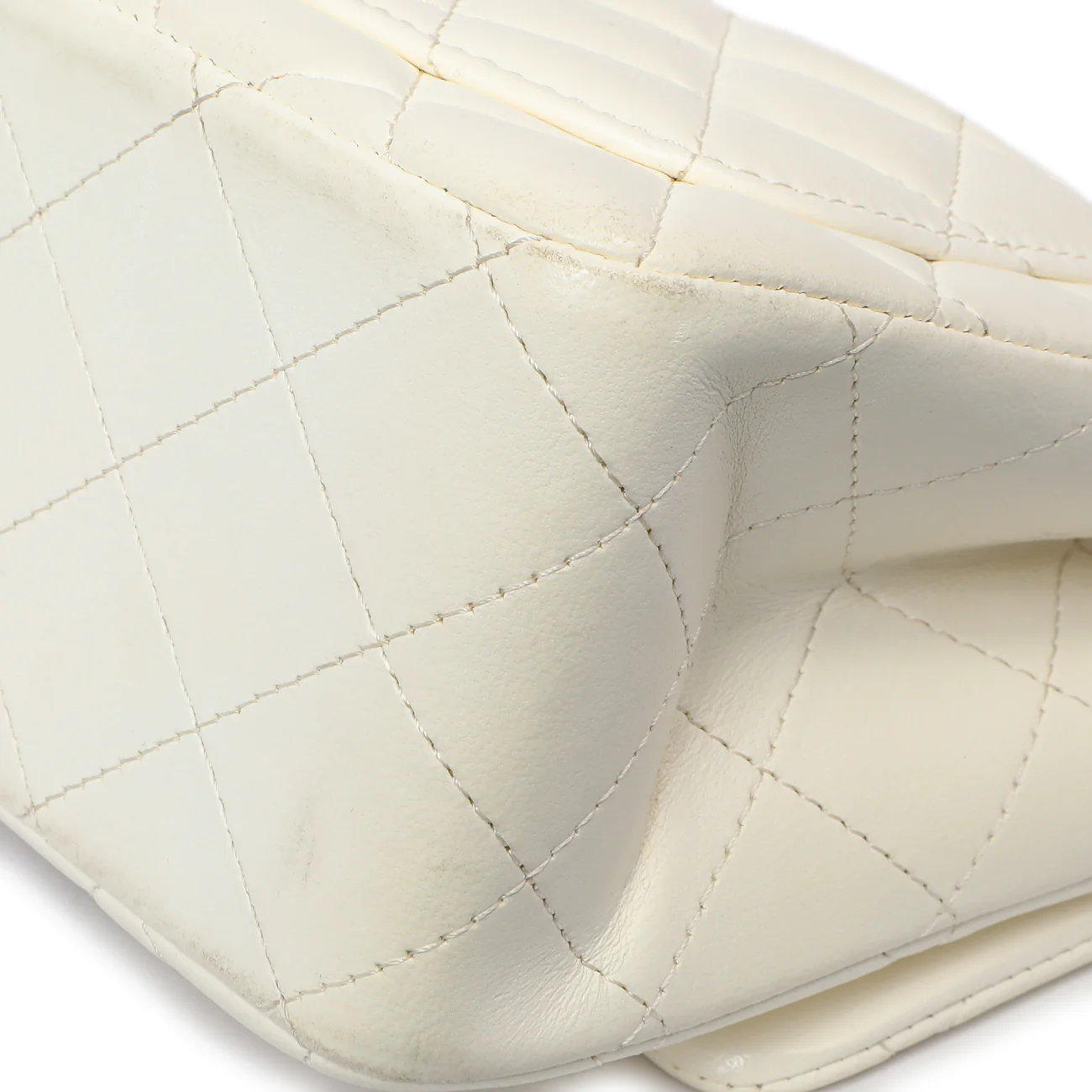 Chanel White Quilted Lambskin Mini Square Flap - Image 8