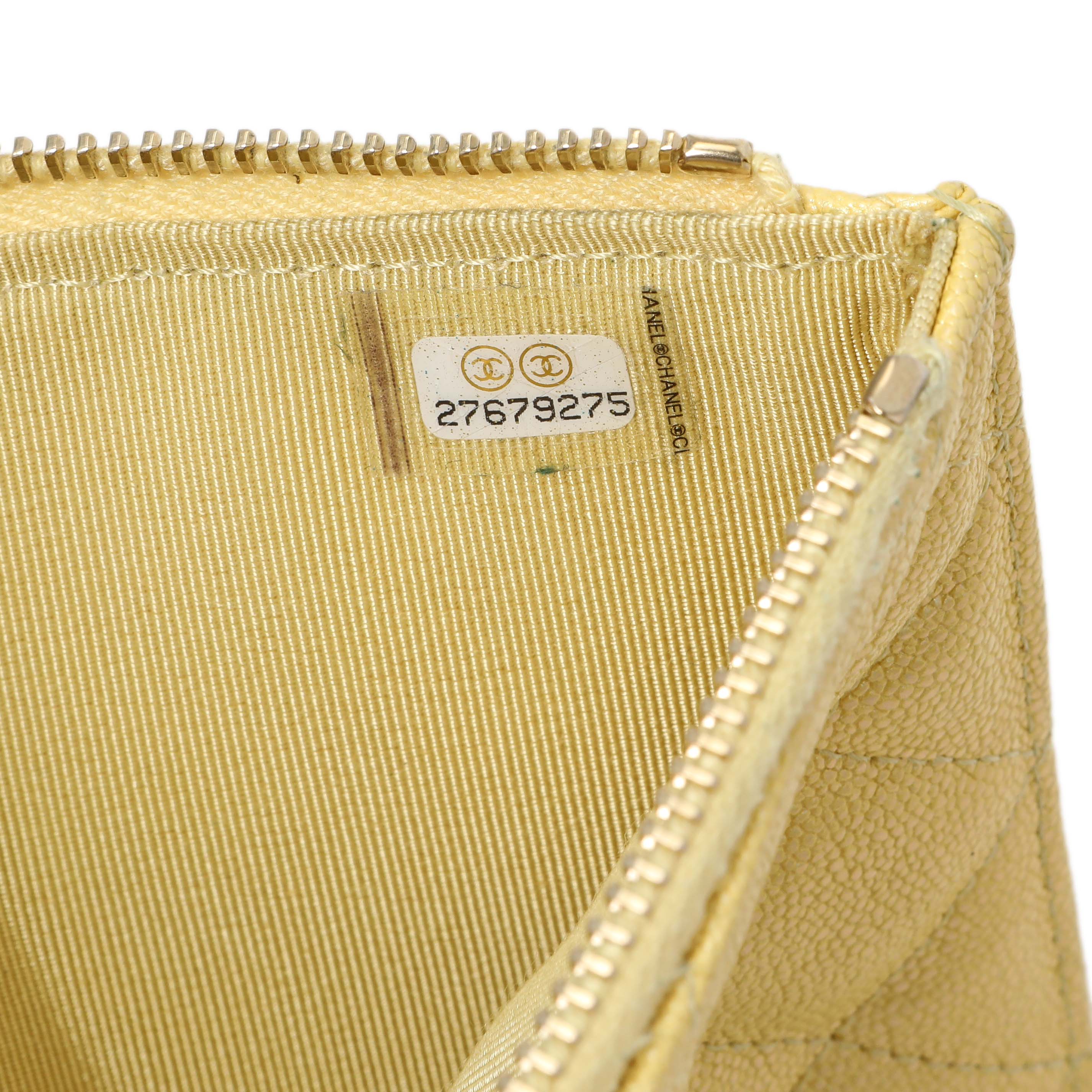 Chanel Yellow Iridescent Caviar Classic Phone Pouch - Image 10