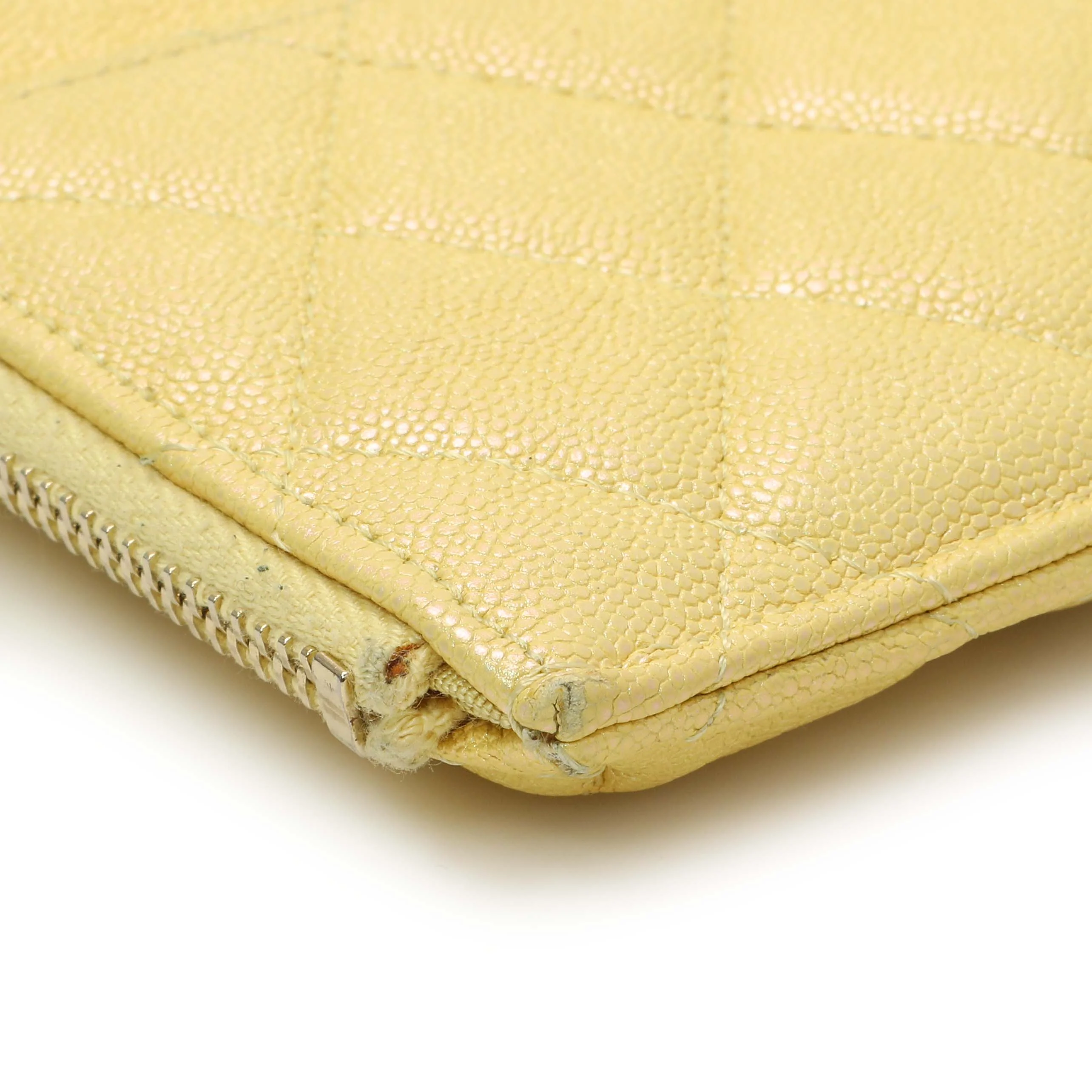 Chanel Yellow Iridescent Caviar Classic Phone Pouch - Image 4
