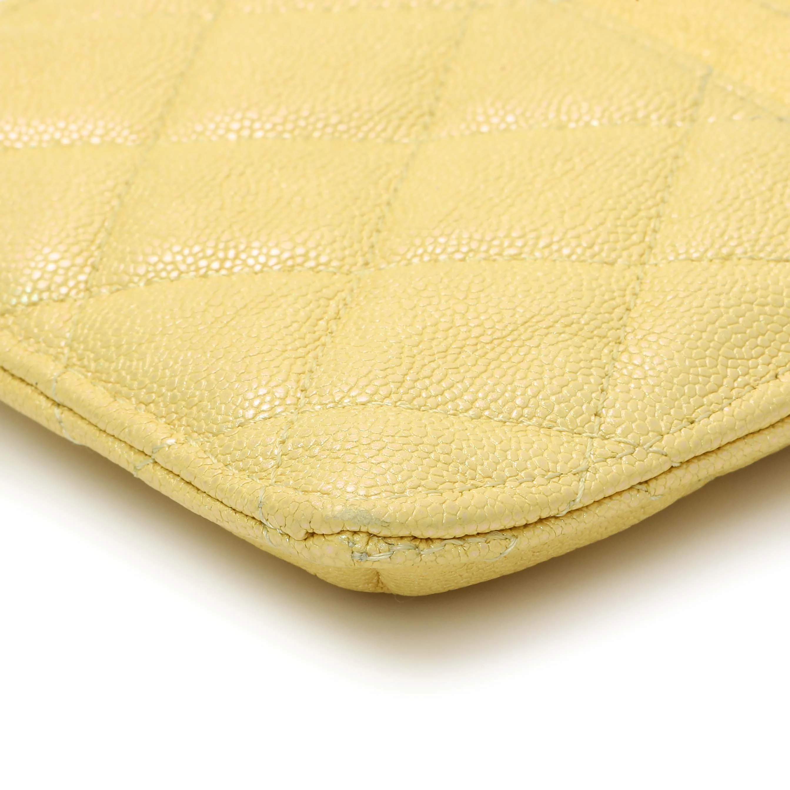 Chanel Yellow Iridescent Caviar Classic Phone Pouch - Image 5