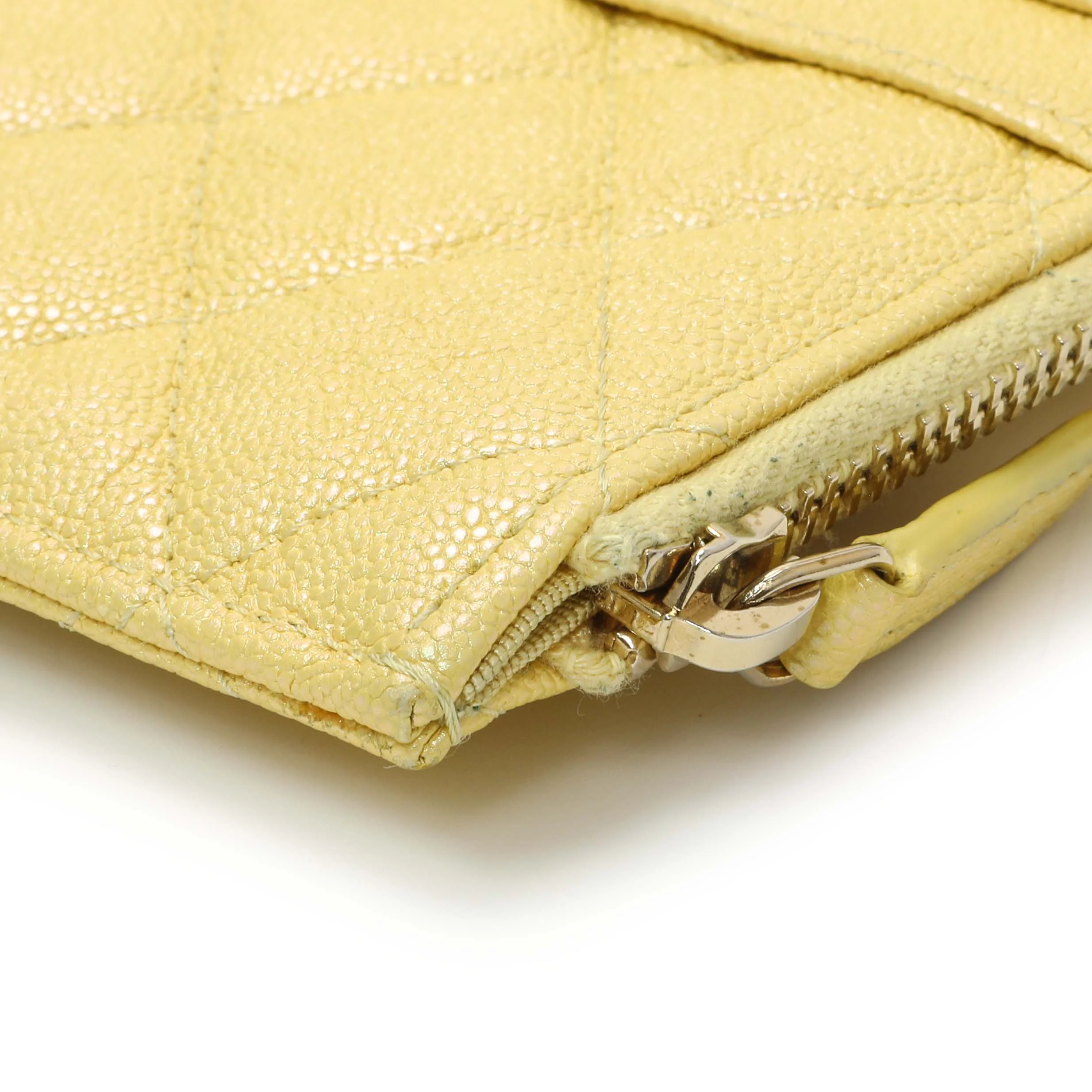 Chanel Yellow Iridescent Caviar Classic Phone Pouch - Image 7