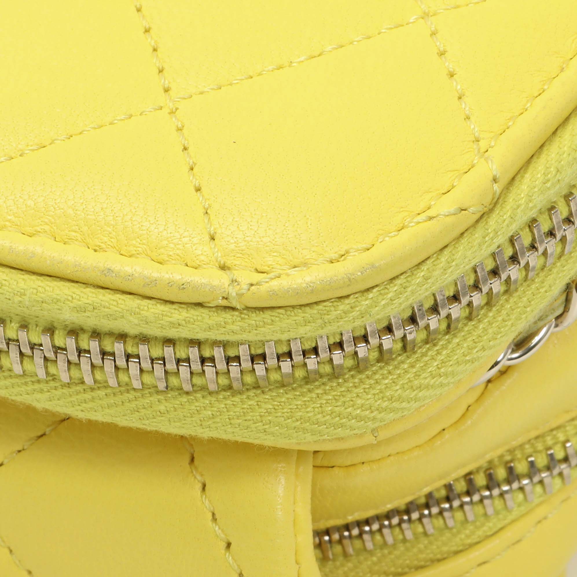 Chanel Yellow Quilted Calfskin Mini Chain Flap - Image 6