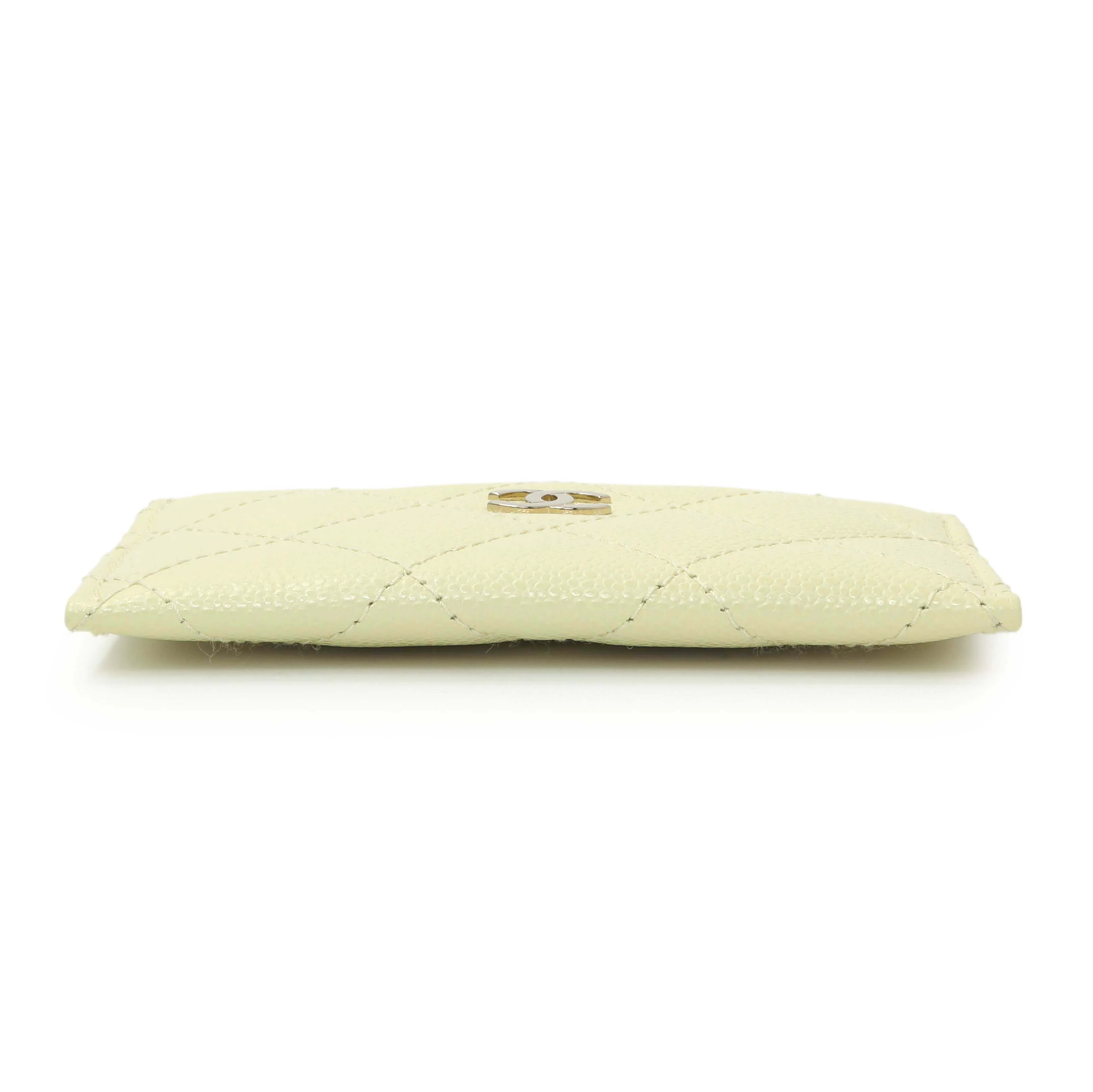 Chanel Yellow Quilted Caviar Card Holder - Image 3