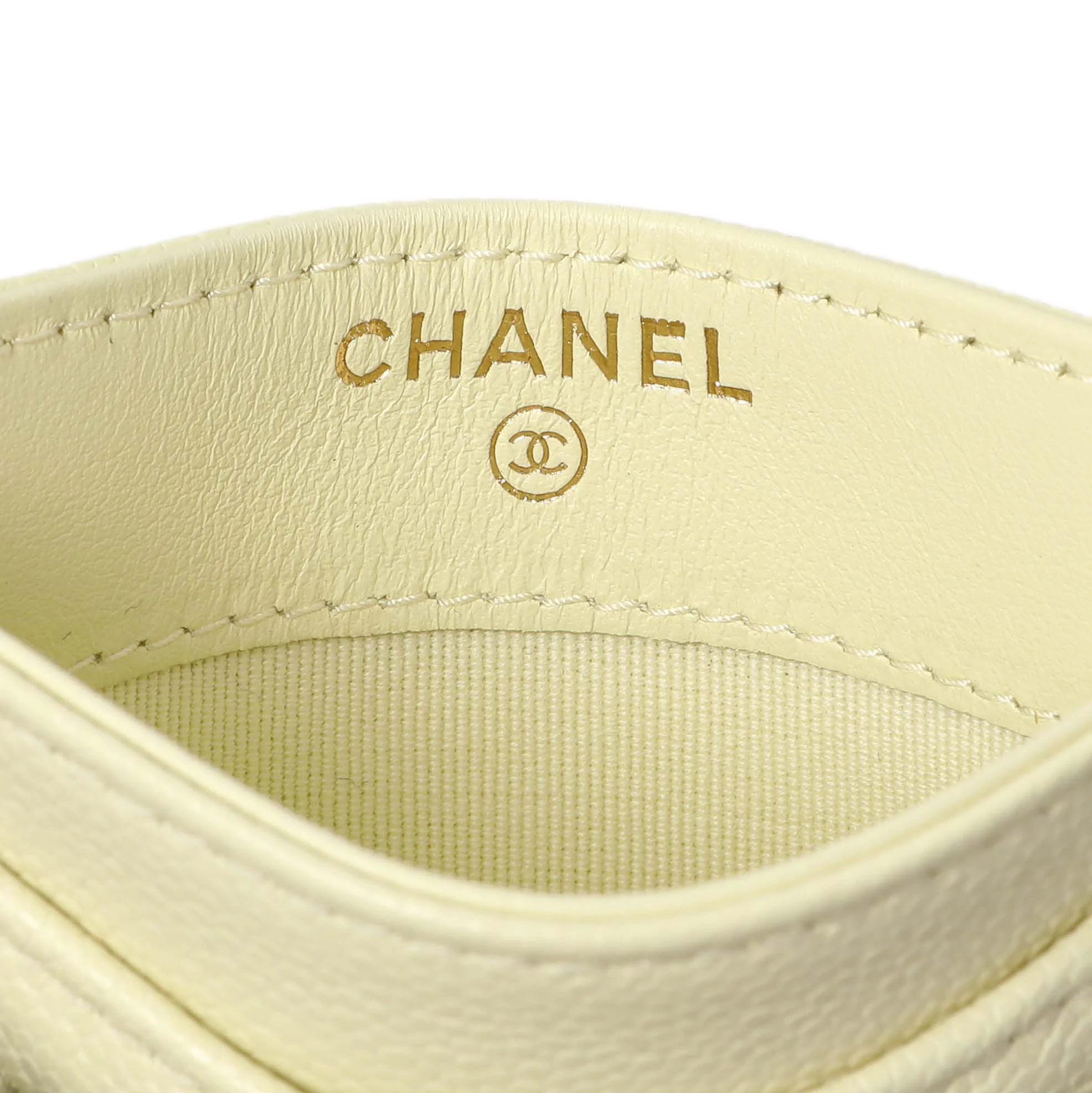 Chanel Yellow Quilted Caviar Card Holder - Image 5