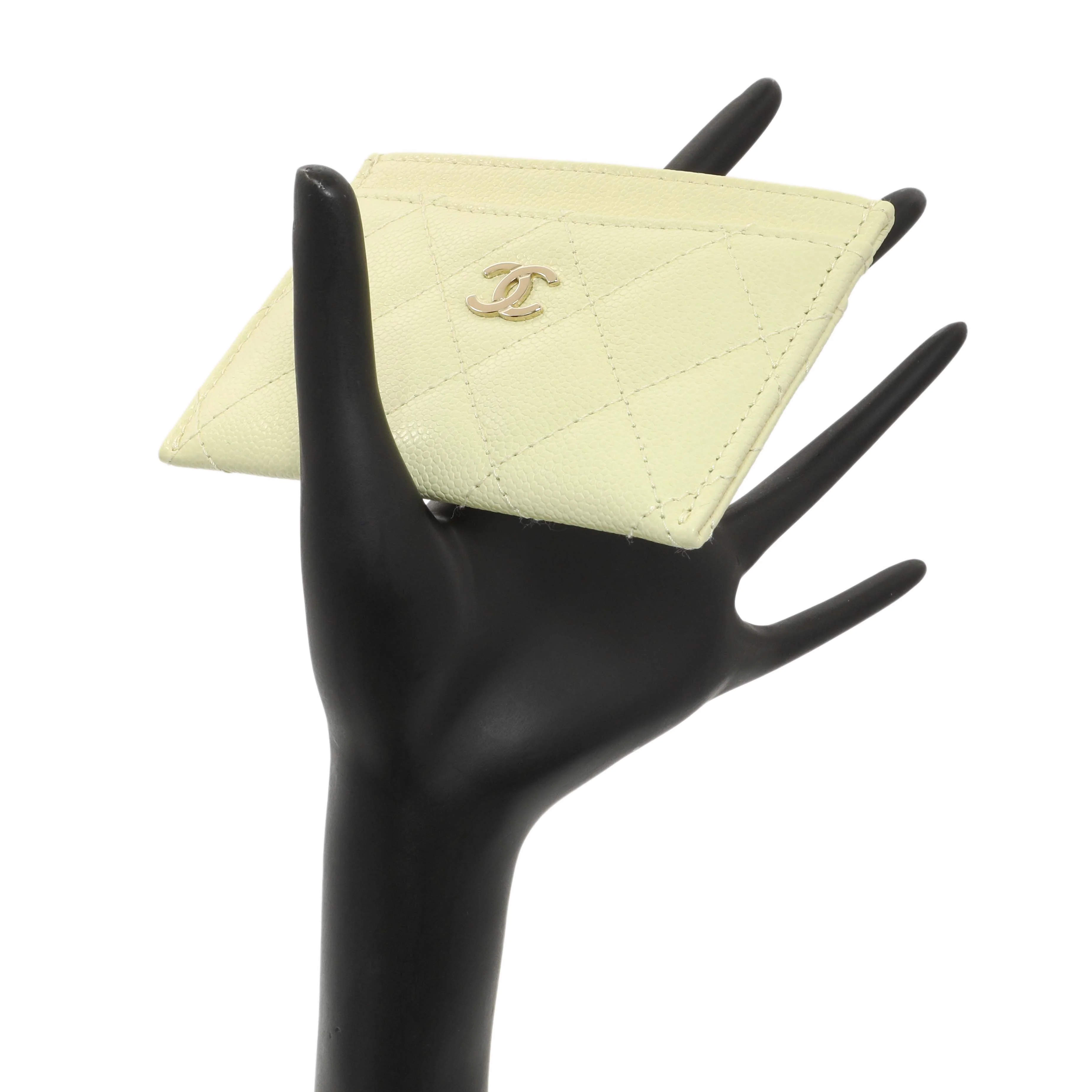 Chanel Yellow Quilted Caviar Card Holder - Image 7