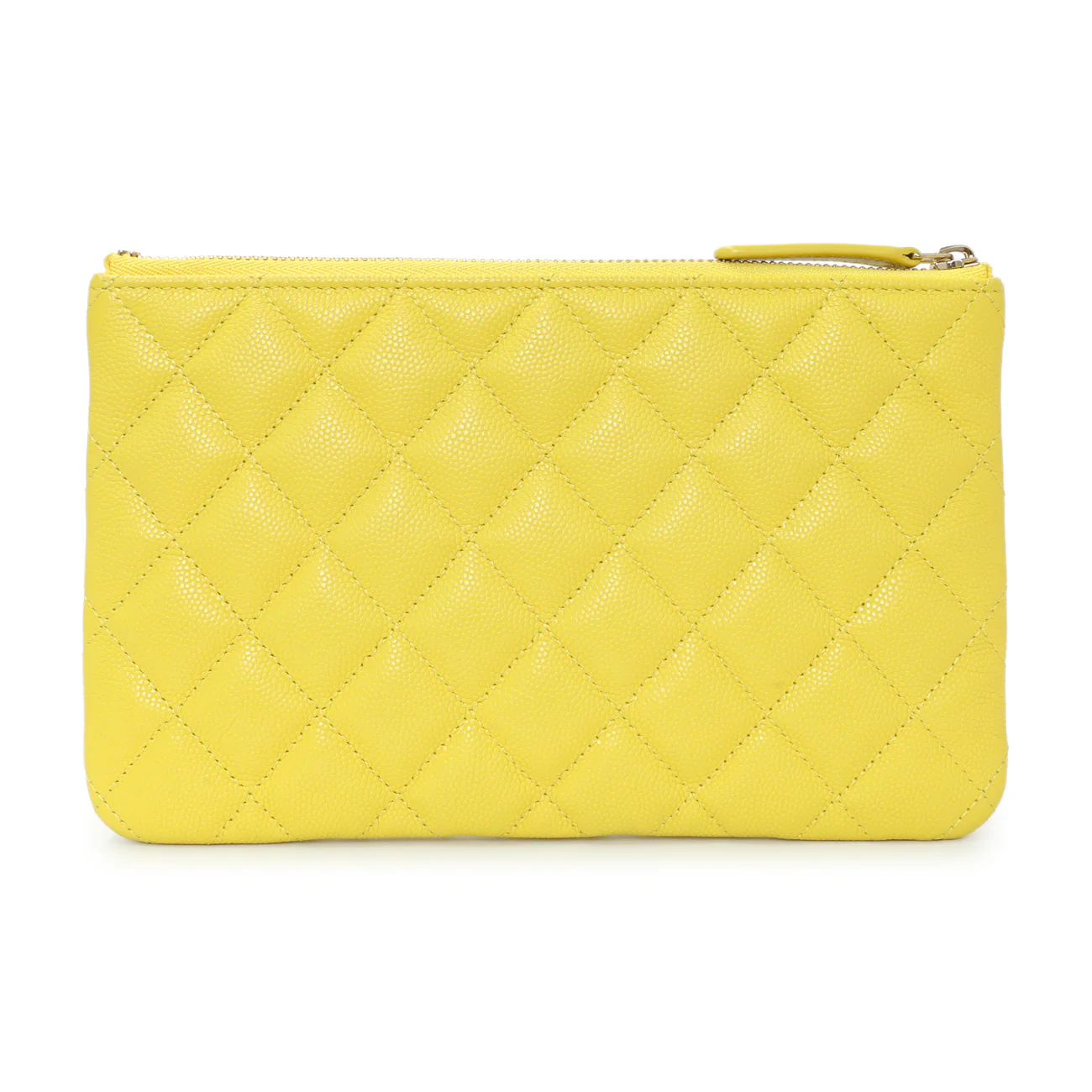 Chanel Yellow Quilted Caviar Cosmetic Case - Image 2