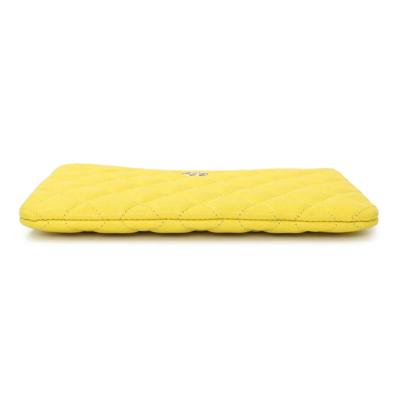 Chanel Yellow Quilted Caviar Cosmetic Case - Image 3