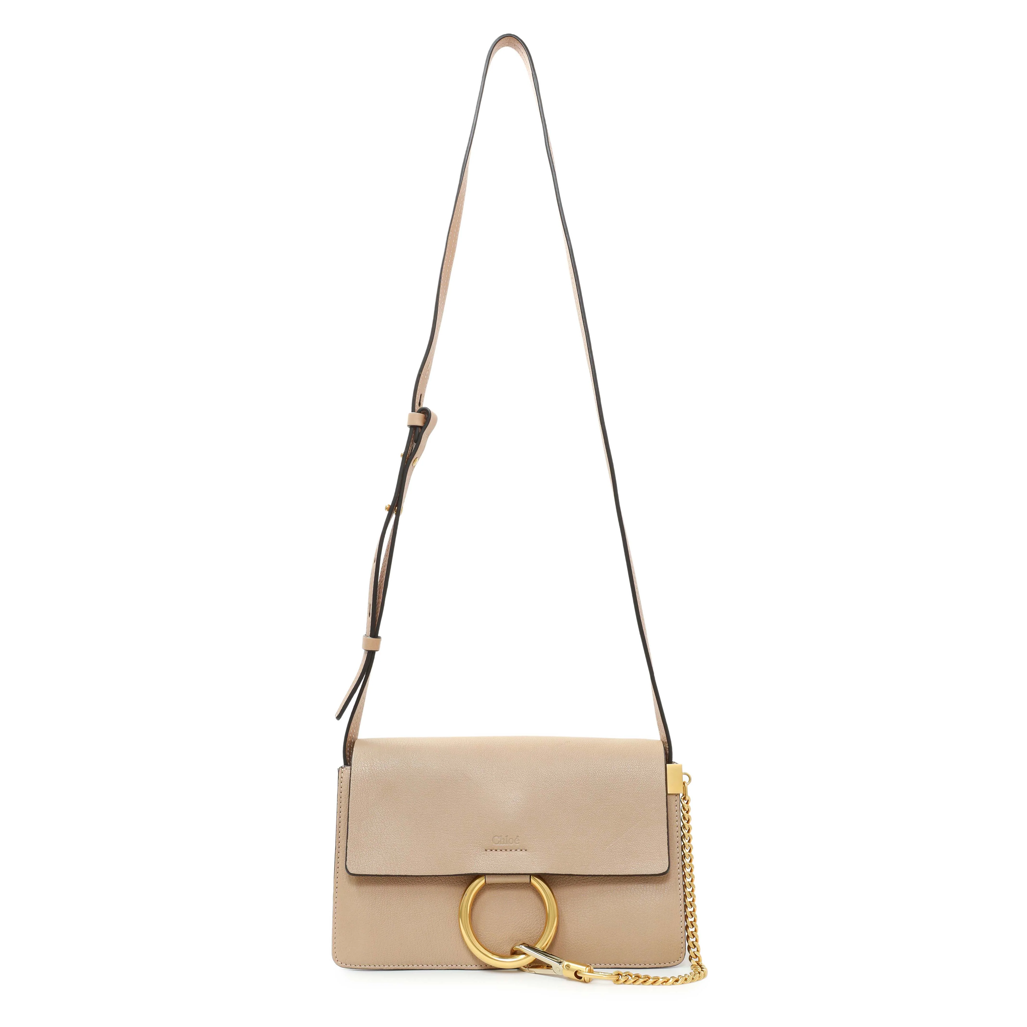 Chloe Beige Grained Calfskin Small Faye Shoulder Bag