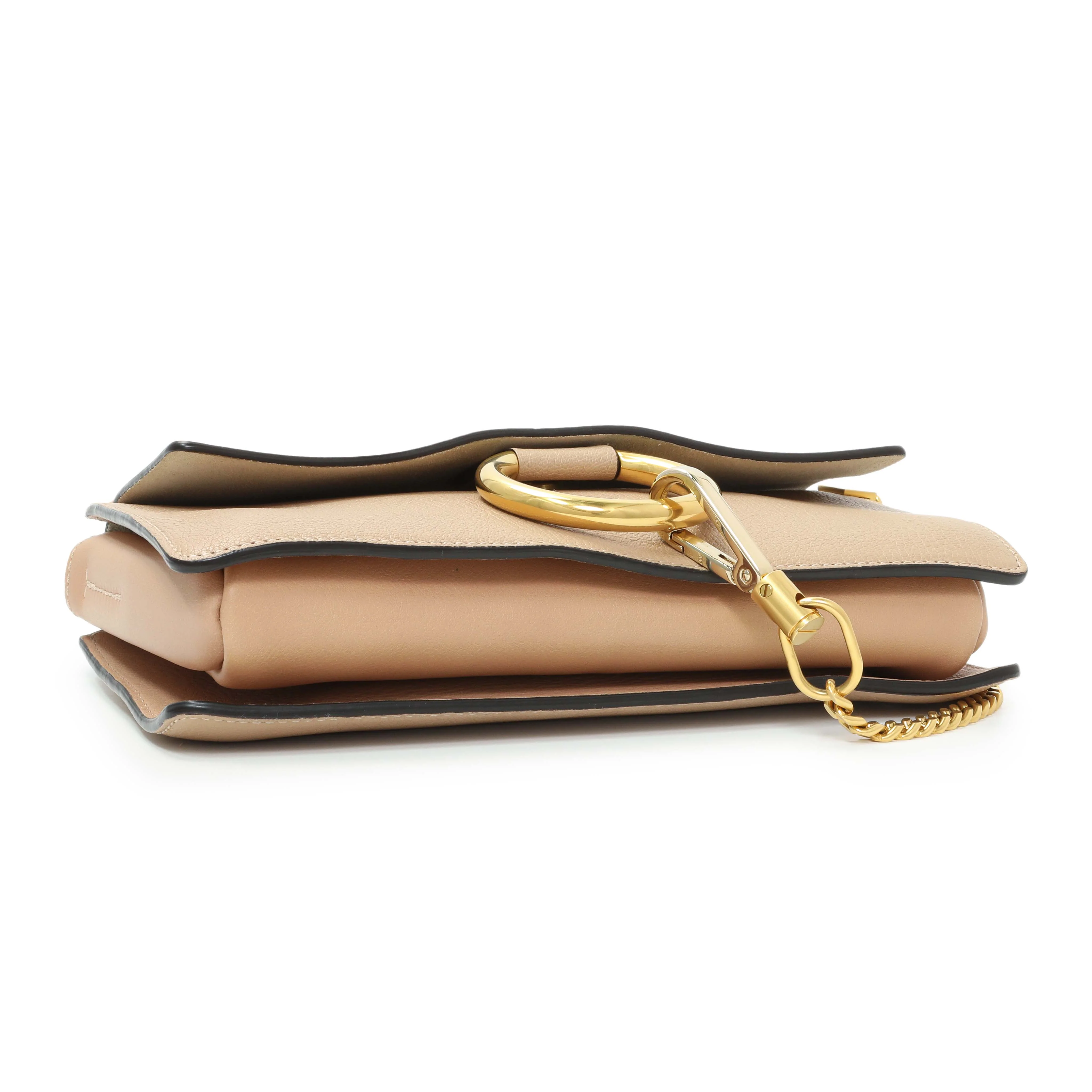 Chloe Beige Grained Calfskin Small Faye Shoulder Bag - Image 4