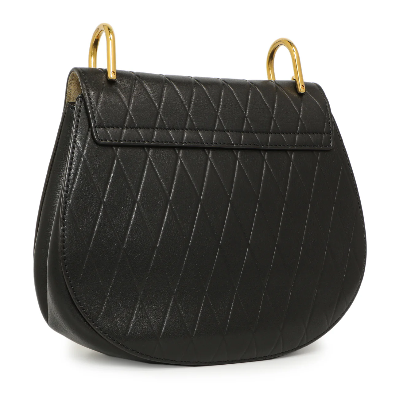 Chloe Black Diamond Embossed Lambskin Drew Shoulder Bag - Image 3