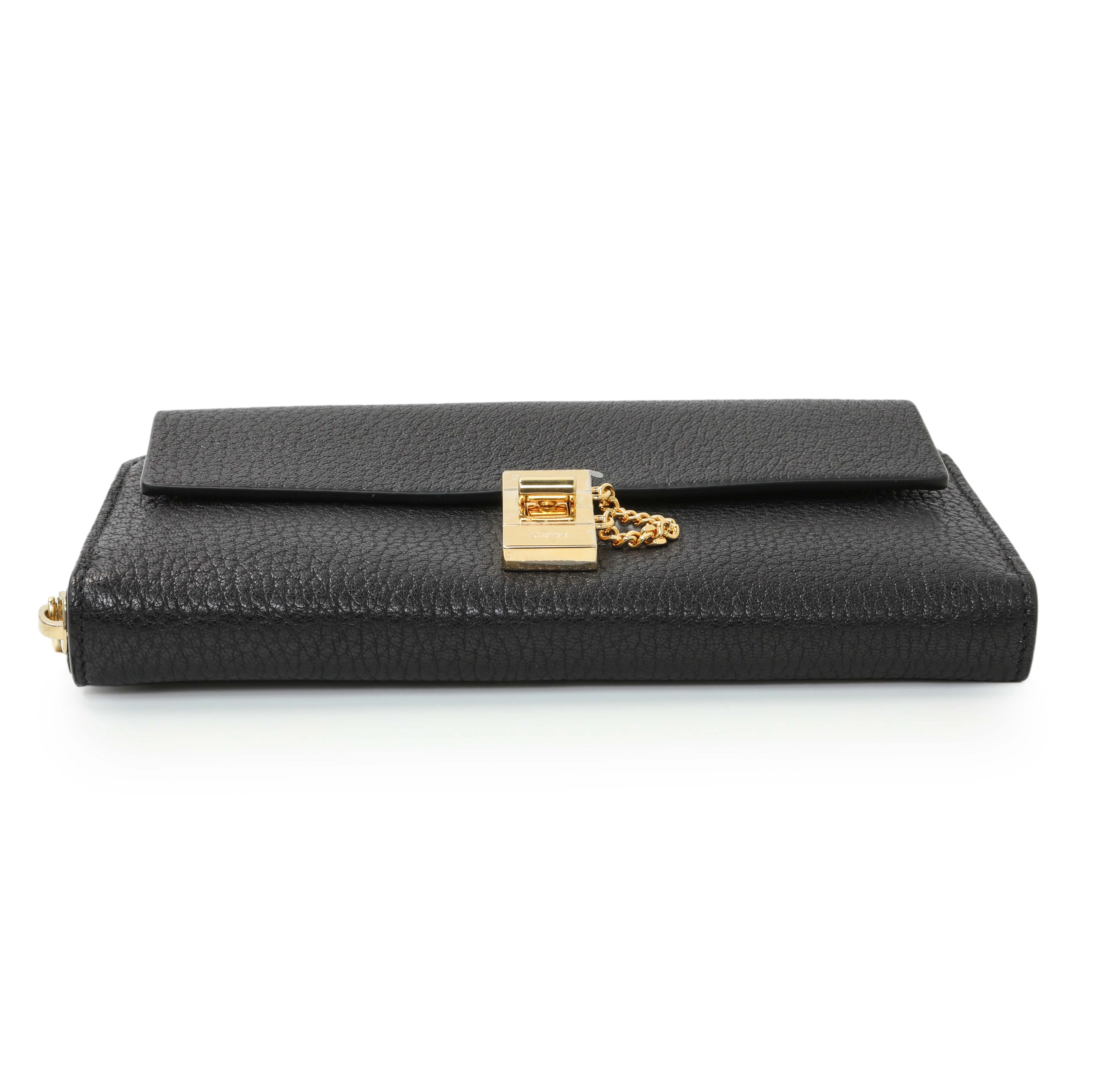 Chloe Black Grained Calfskin Drew Zip Wallet - Image 3