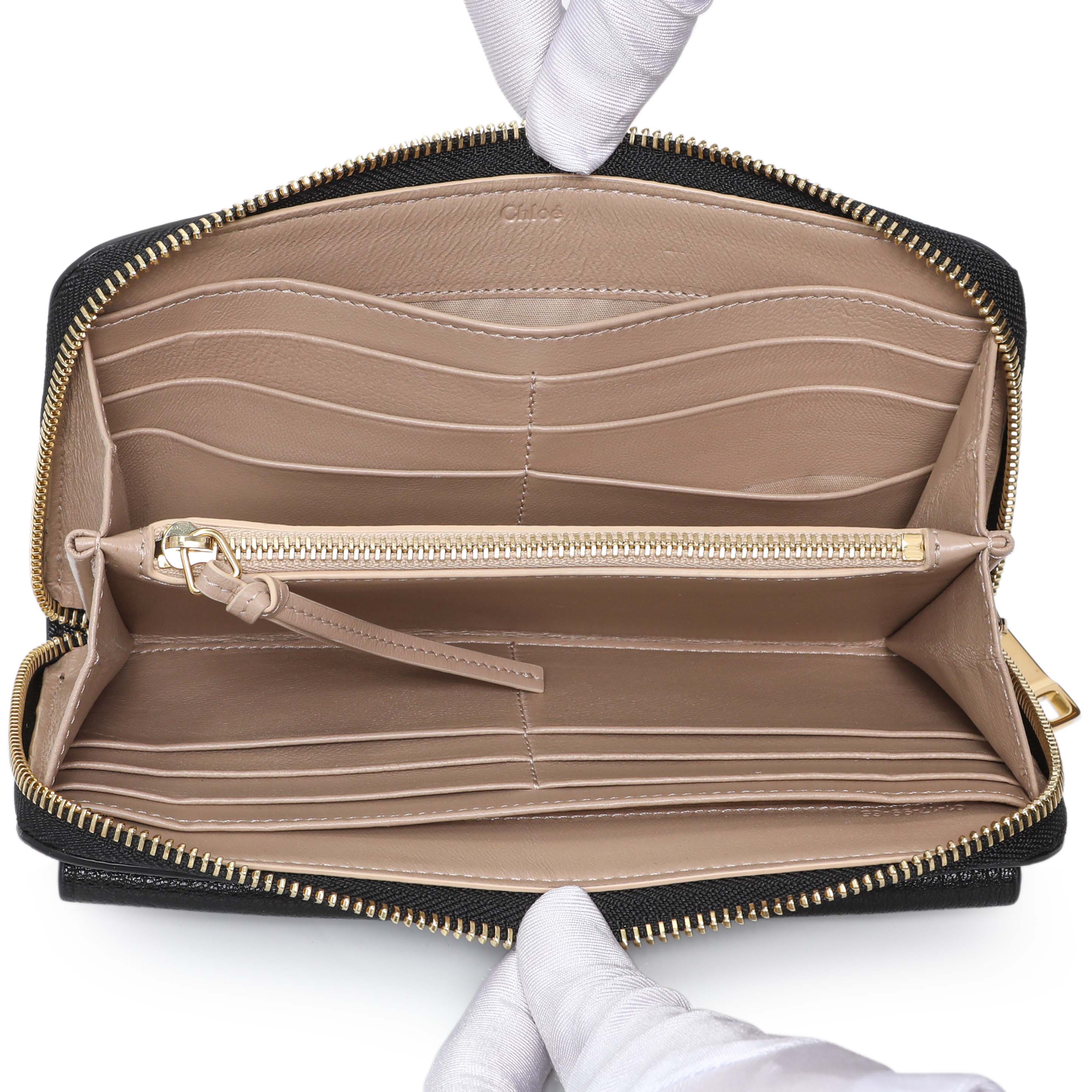 Chloe Black Grained Calfskin Drew Zip Wallet - Image 4
