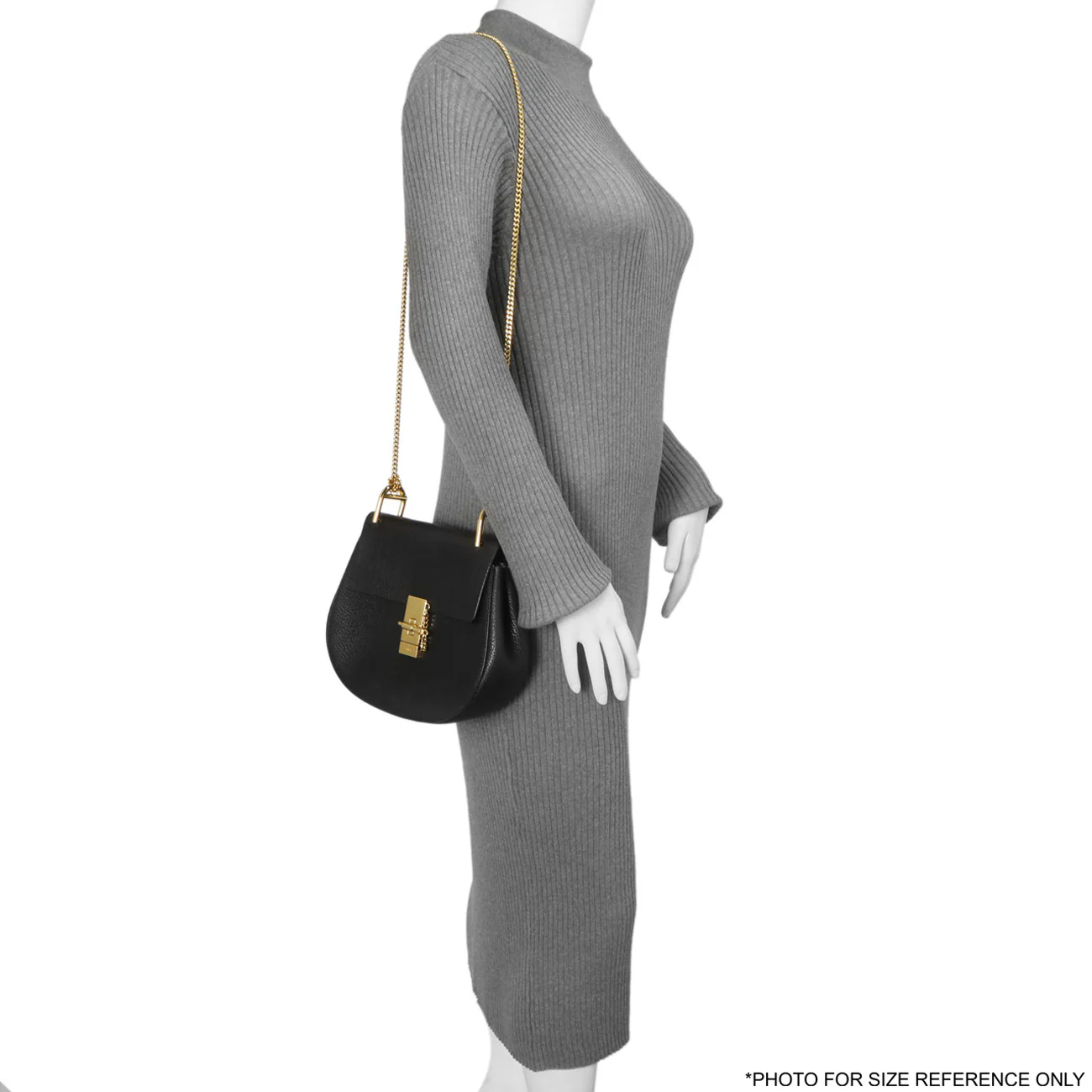 Chloe Black Grained Lambskin Drew Shoulder Bag - Image 7