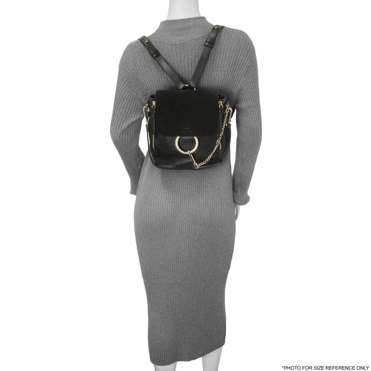 Chloe Black Suede Calfskin Small Faye Backpack - Image 7