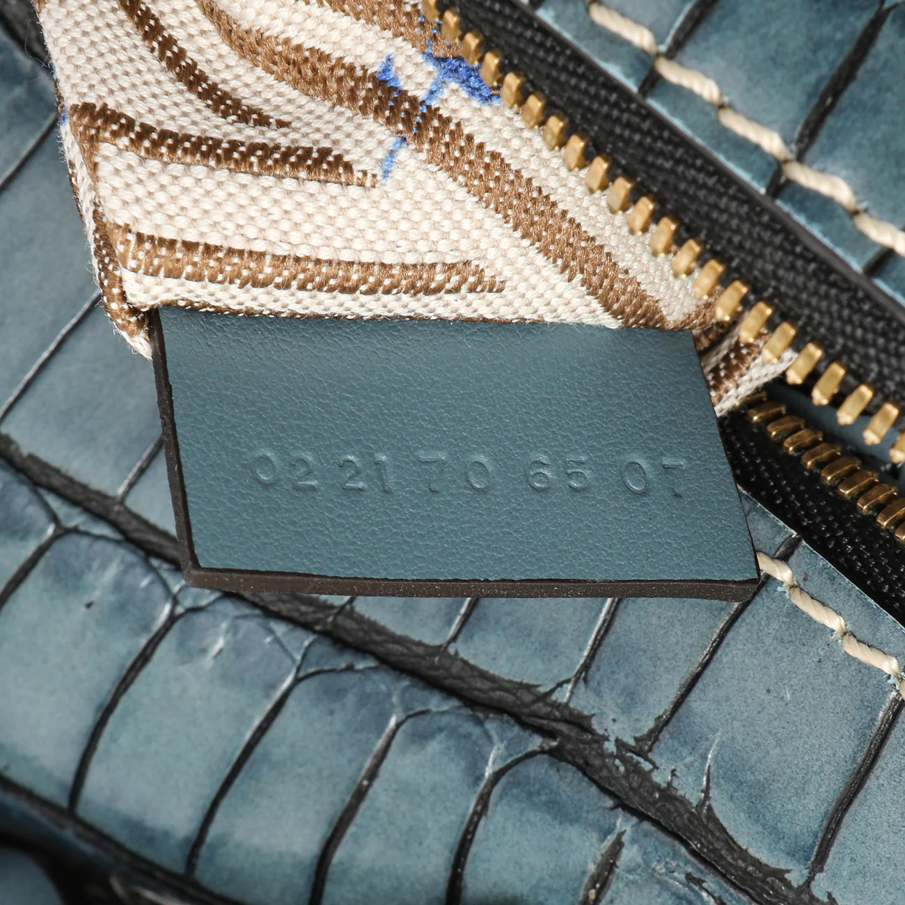 Chloe Blue Crocodile Embossed Small Daria - Image 10