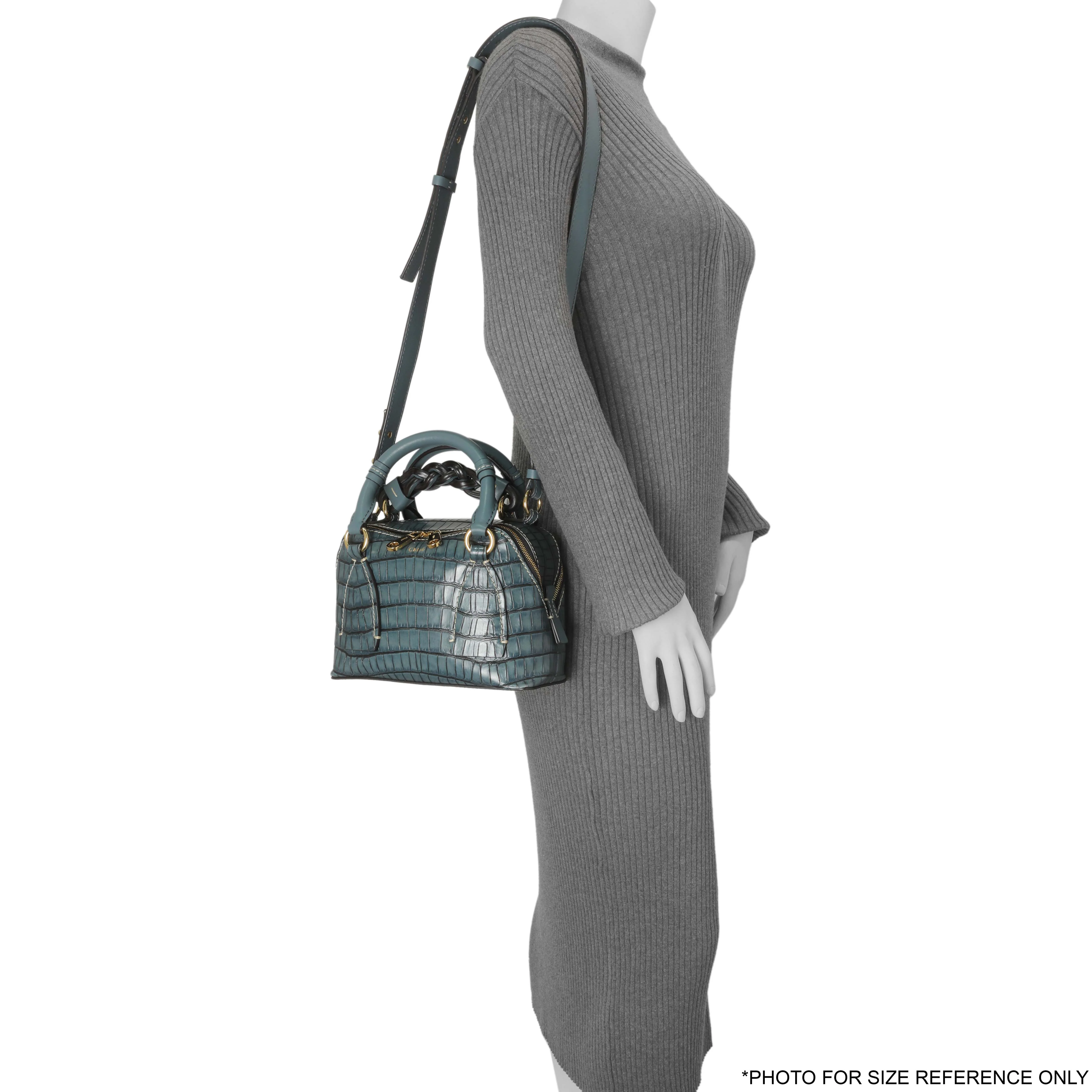 Chloe Blue Crocodile Embossed Small Daria - Image 11