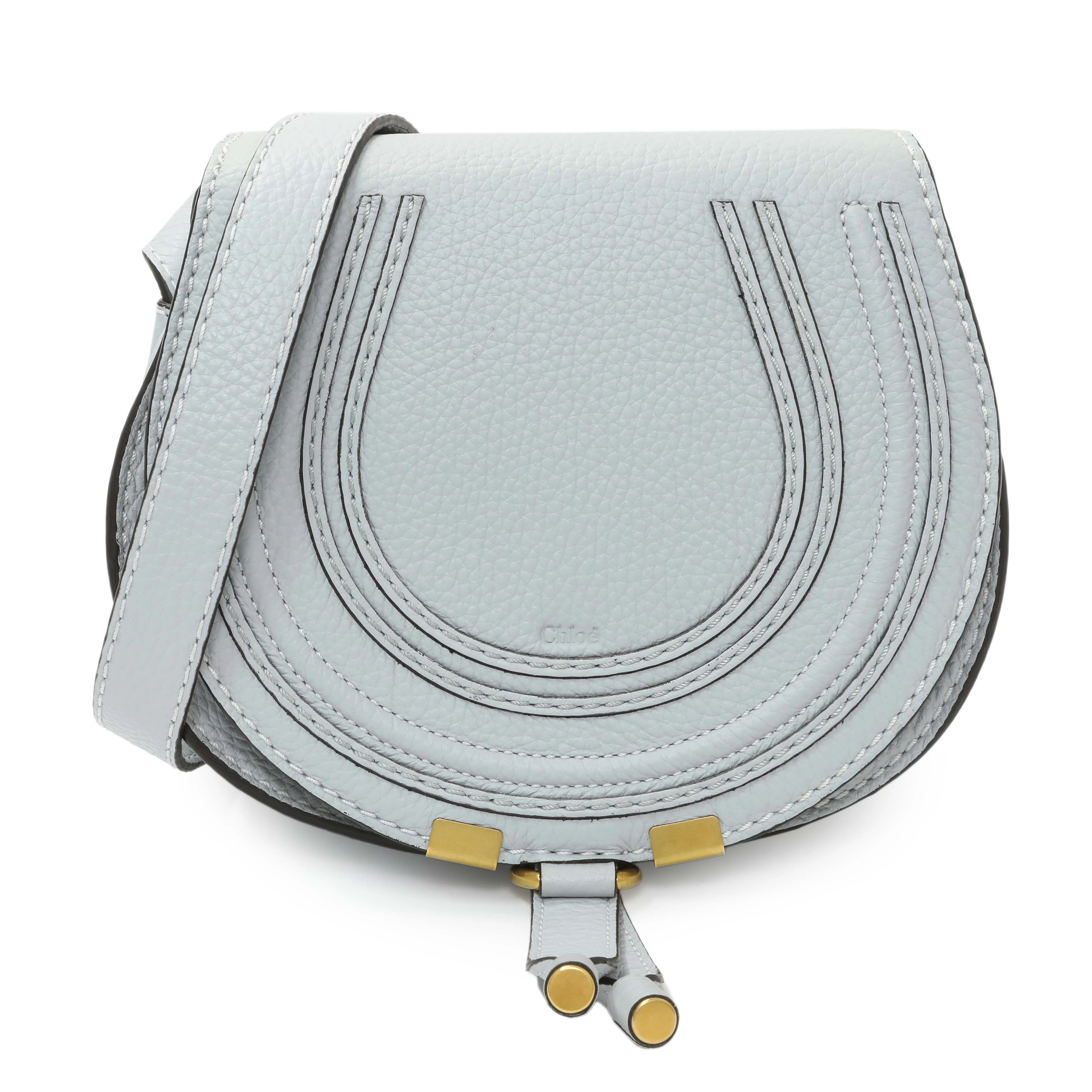 Chloe Blue Mist Mini Marcie Round Crossbody