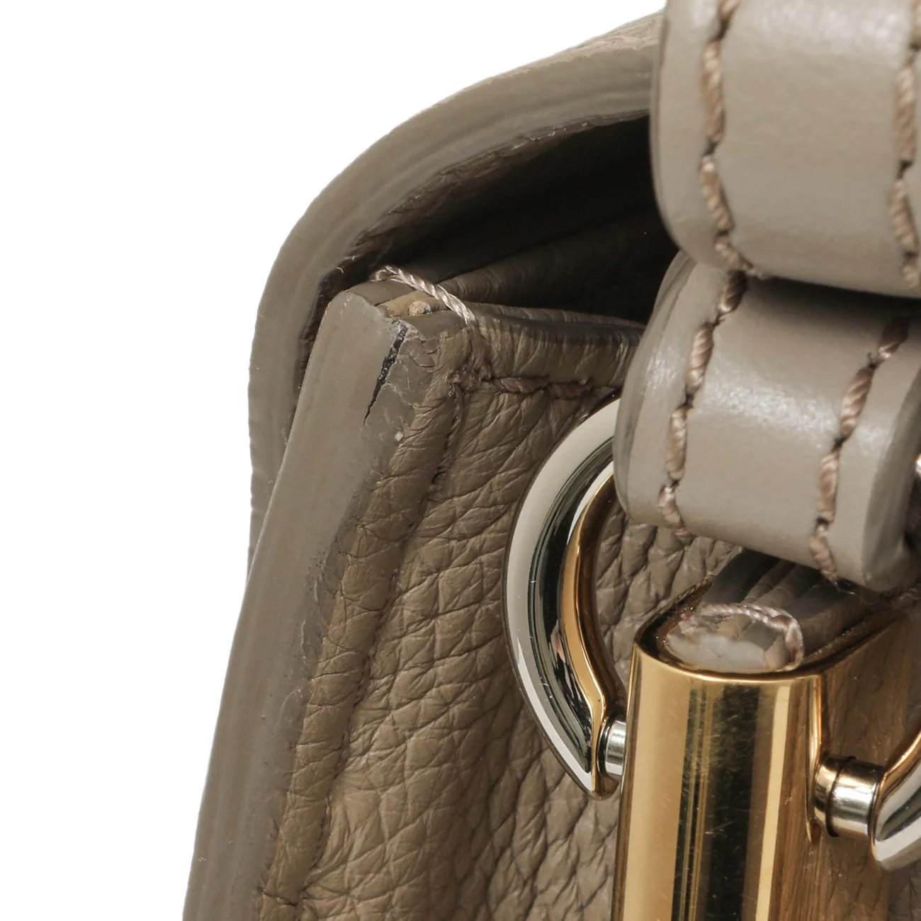 Chloe Grey Grained Calfskin Aby Day Shoulder Bag - Image 11