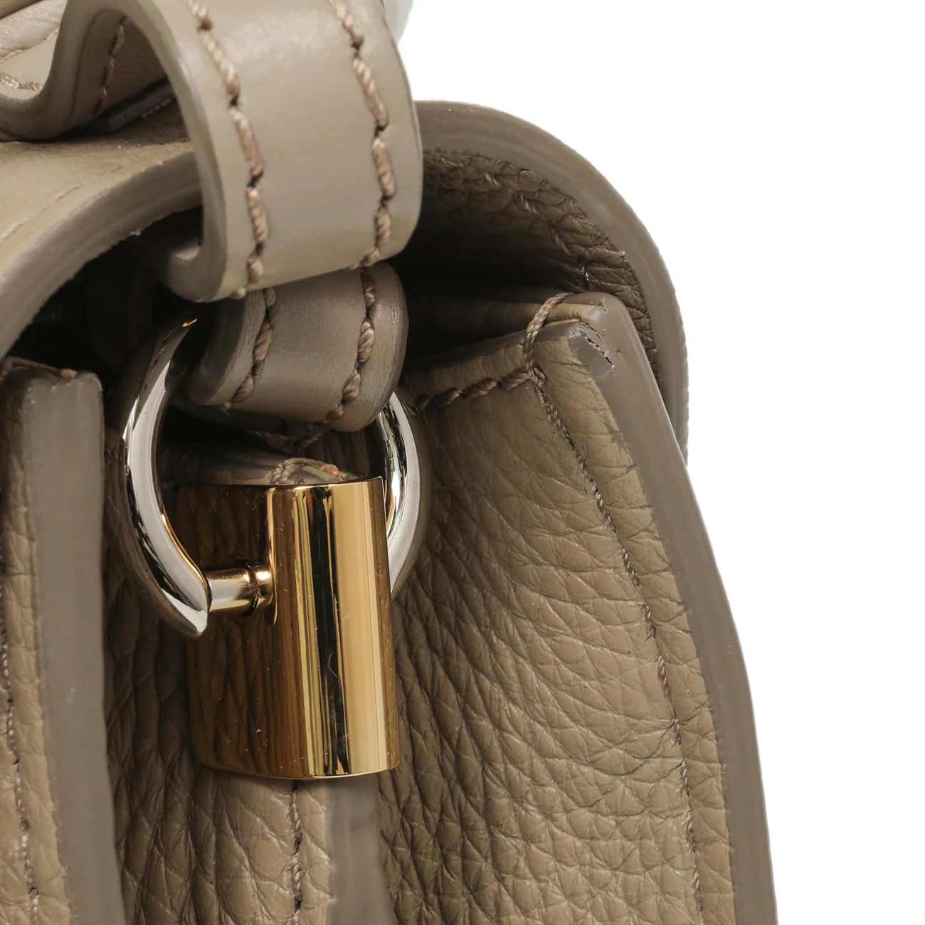 Chloe Grey Grained Calfskin Aby Day Shoulder Bag - Image 12