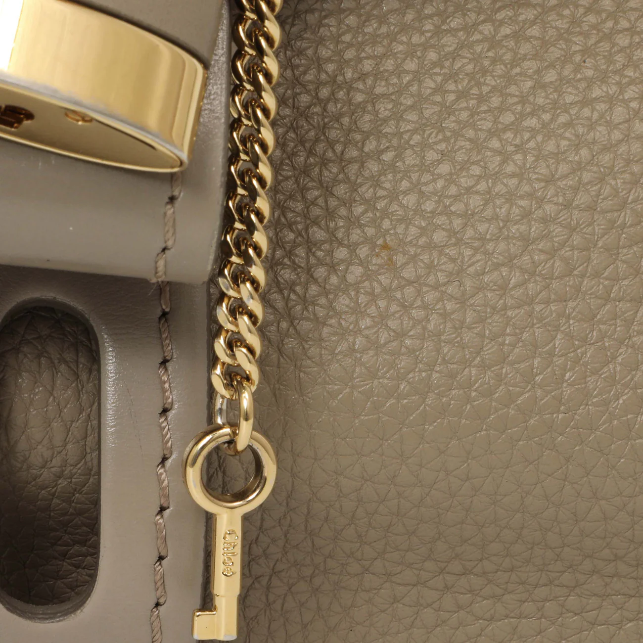 Chloe Grey Grained Calfskin Aby Day Shoulder Bag - Image 13