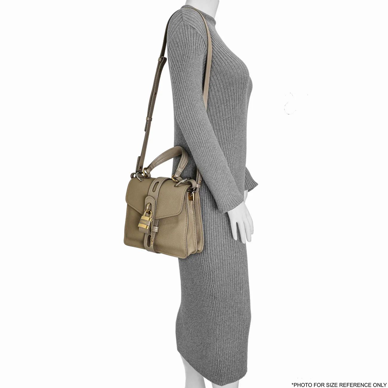 Chloe Grey Grained Calfskin Aby Day Shoulder Bag - Image 14
