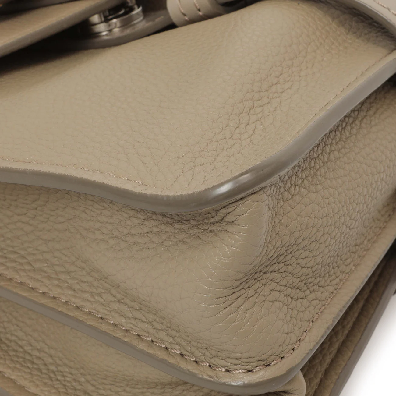 Chloe Grey Grained Calfskin Aby Day Shoulder Bag - Image 4