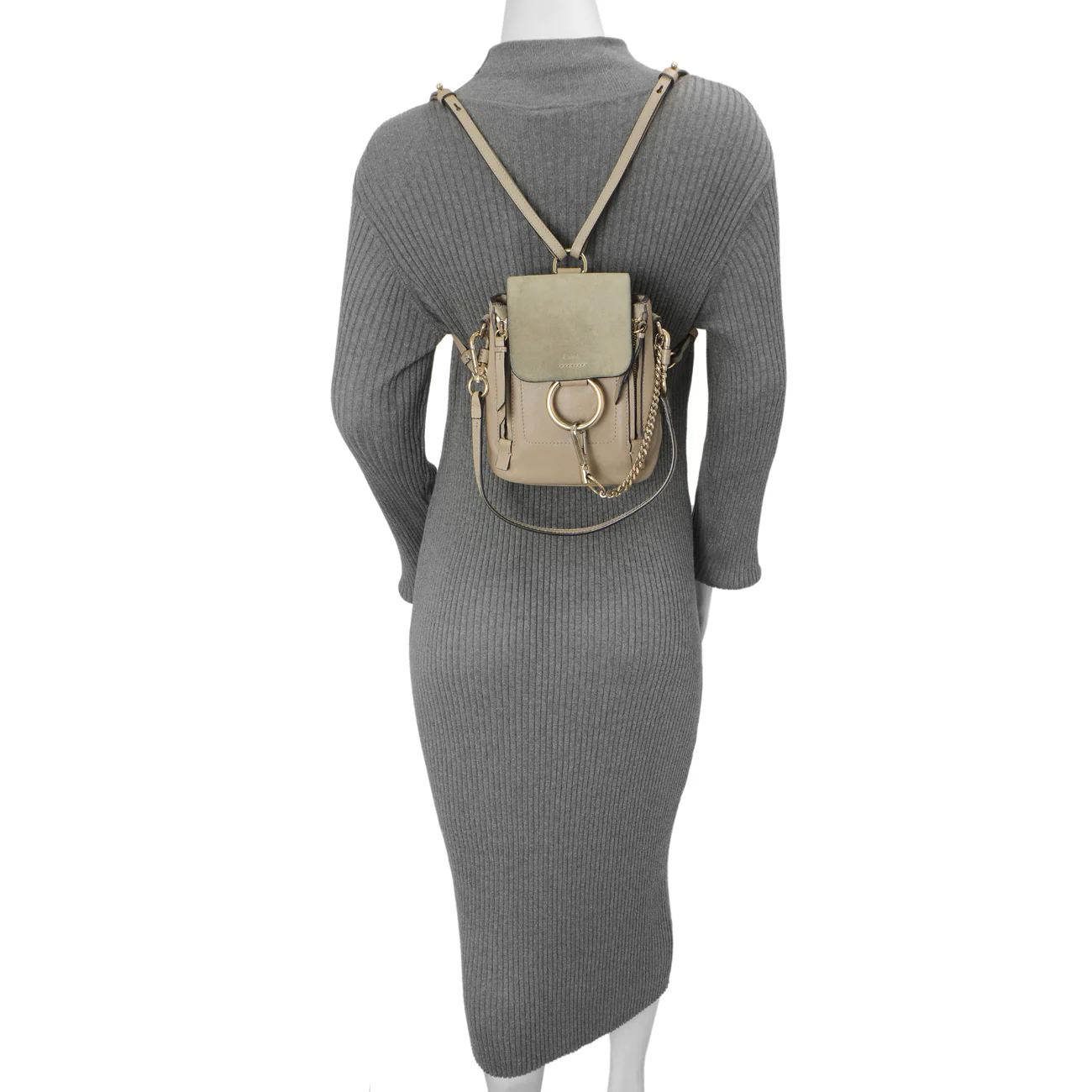 Chloe Grey Suede Calfskin Mini Faye Backpack - Image 14