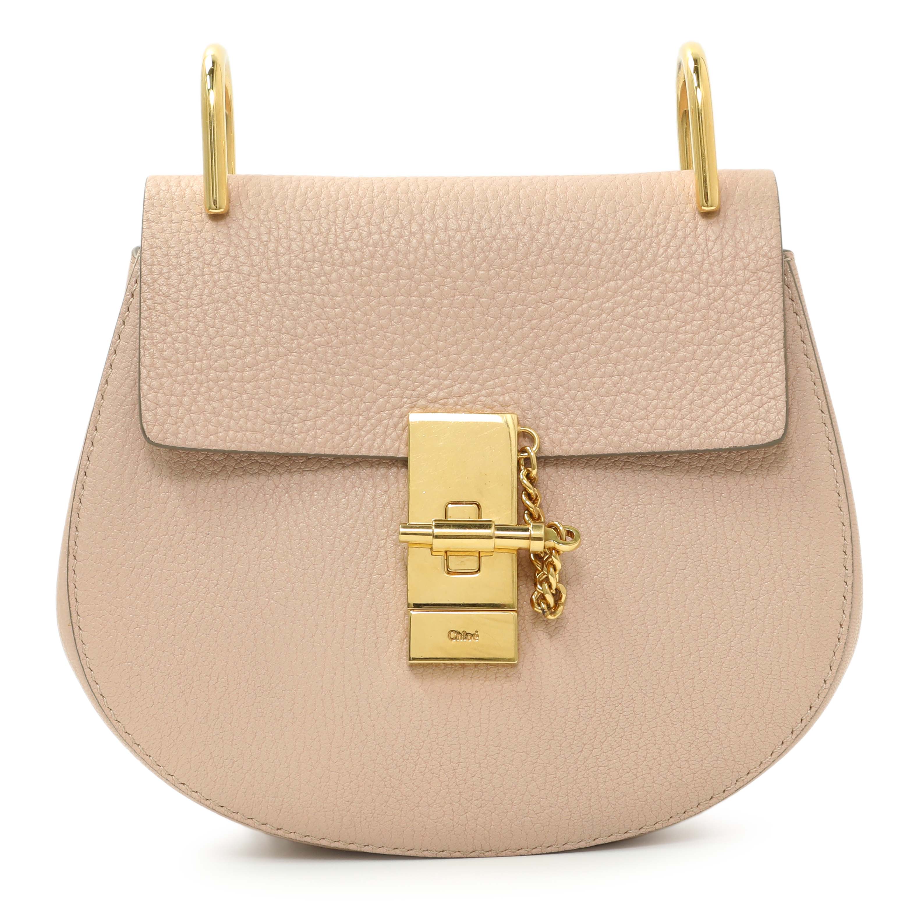 Chloe Light Pink Grained Lambskin Mini Drew Shoulder Bag - Image 2