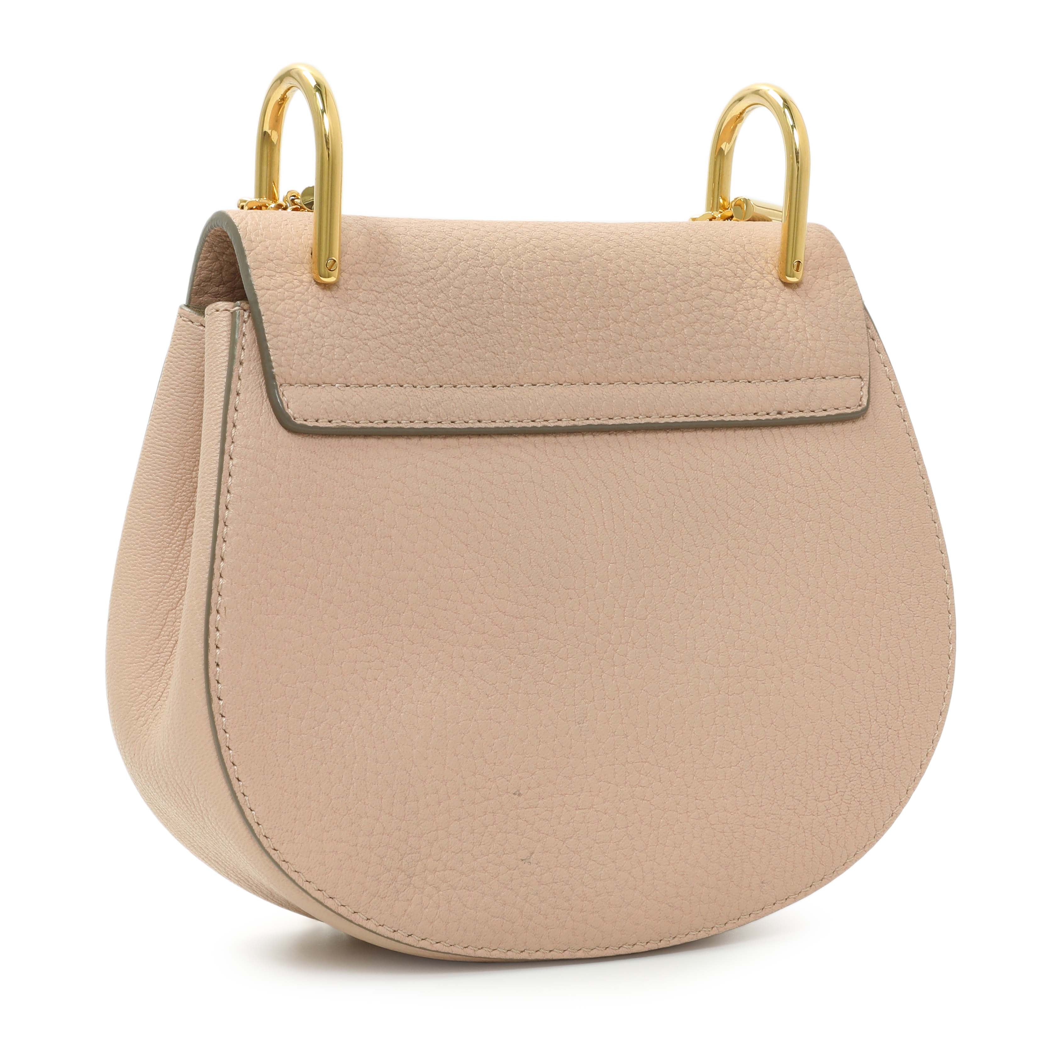Chloe Light Pink Grained Lambskin Mini Drew Shoulder Bag - Image 3
