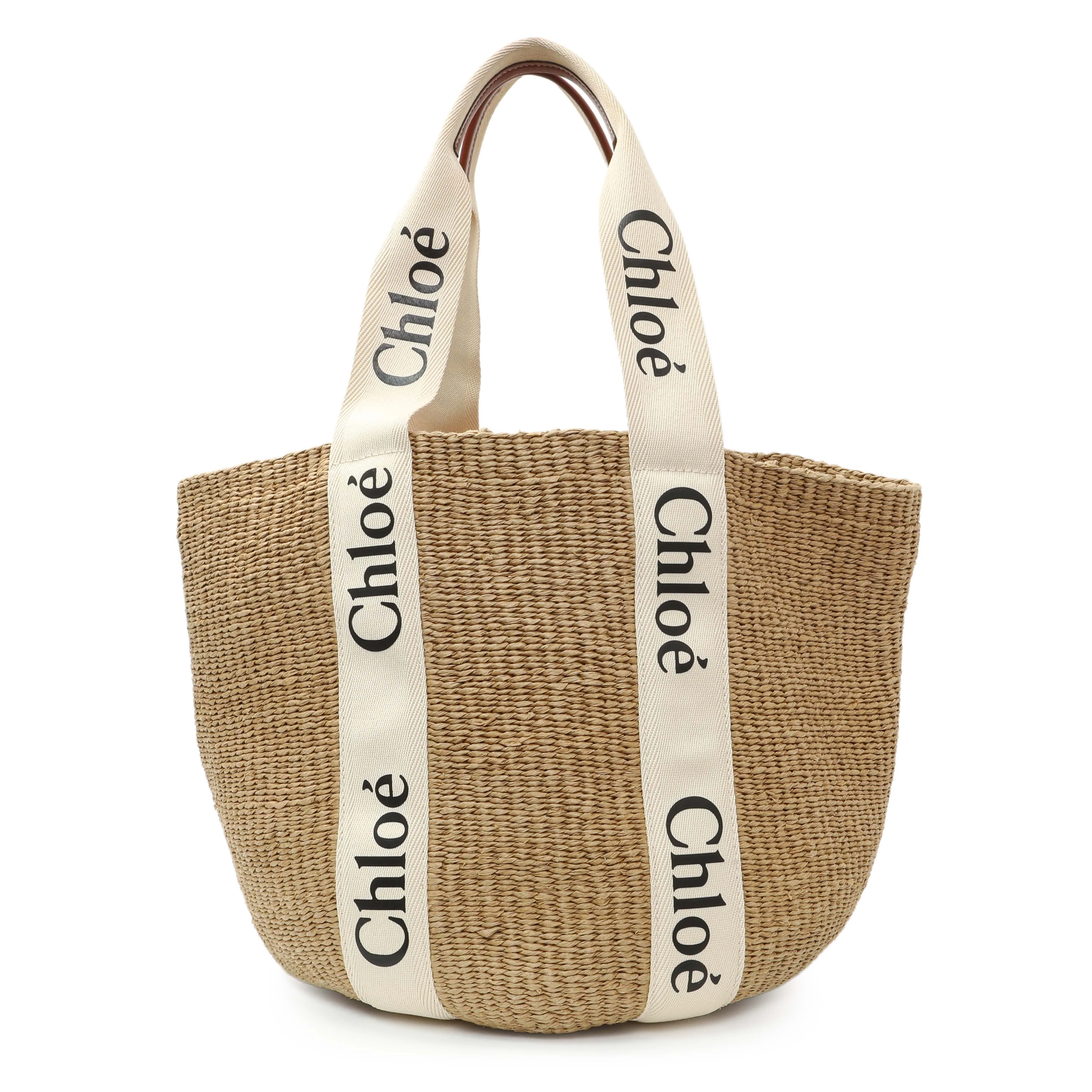 Chloe Raffia Large Woody Basket Bag