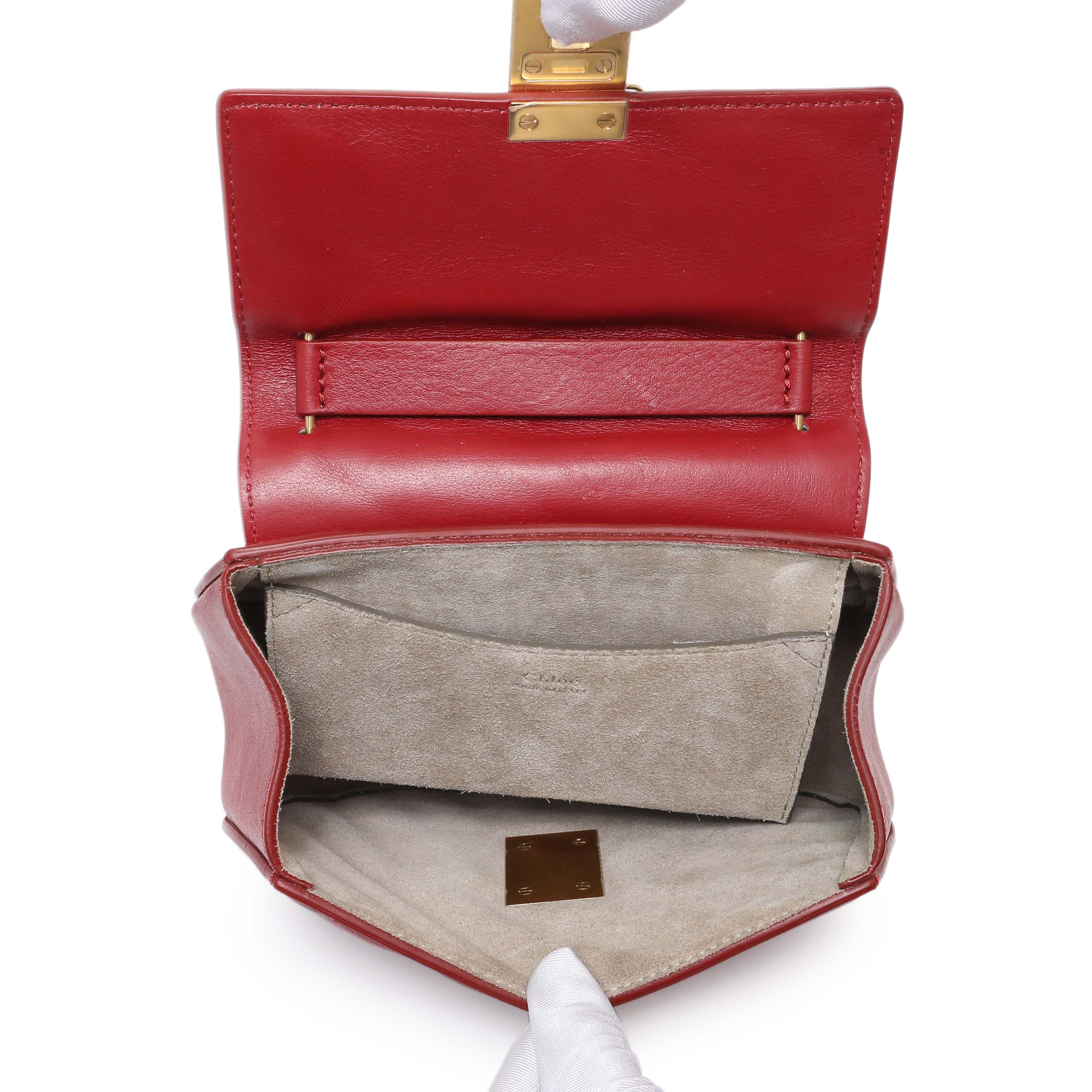 Chloe Red Calfskin Quilted Mini Drew Bijou Shoulder Bag - Image 4