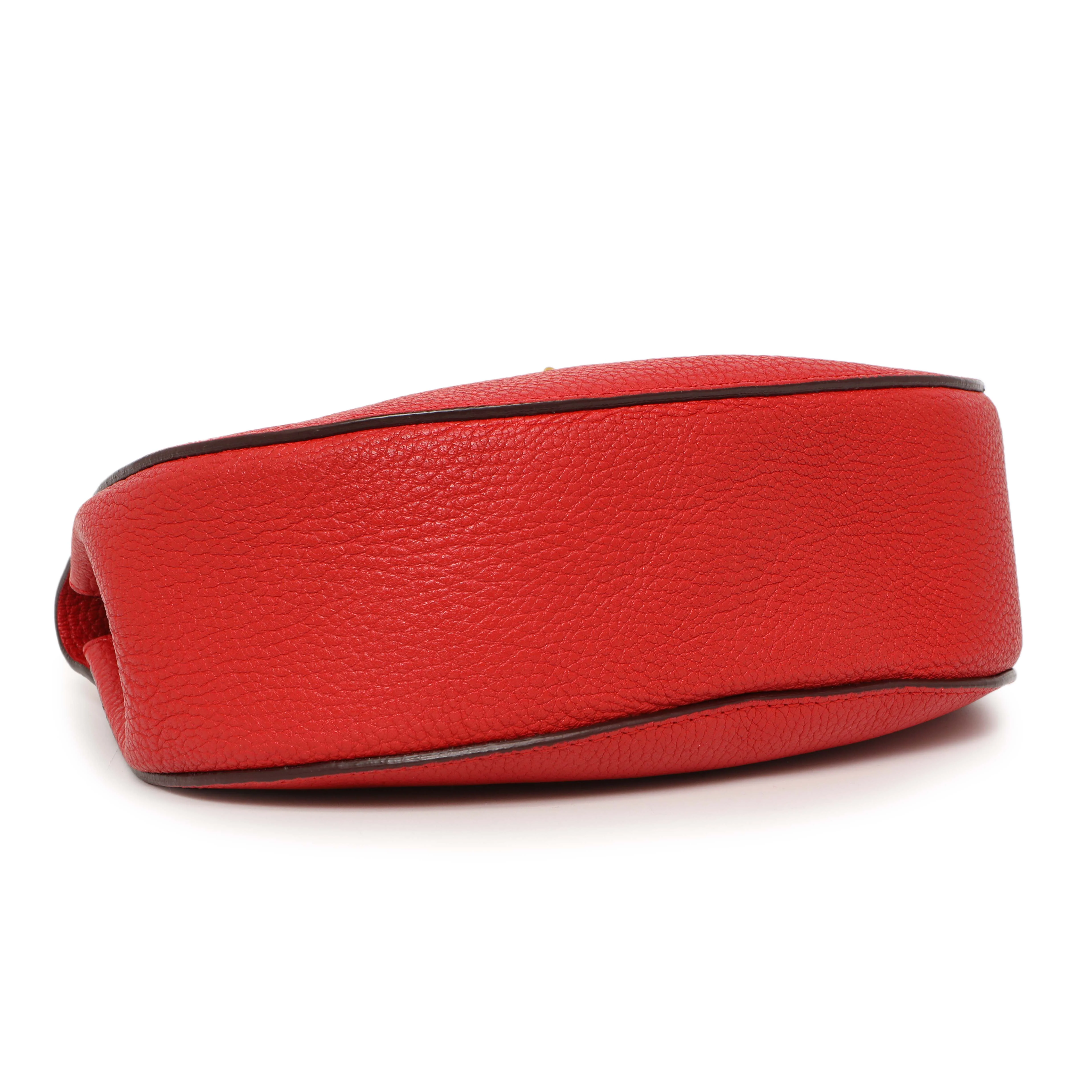 Chloe Red Grained Lambskin Drew Shoulder Bag - Image 4