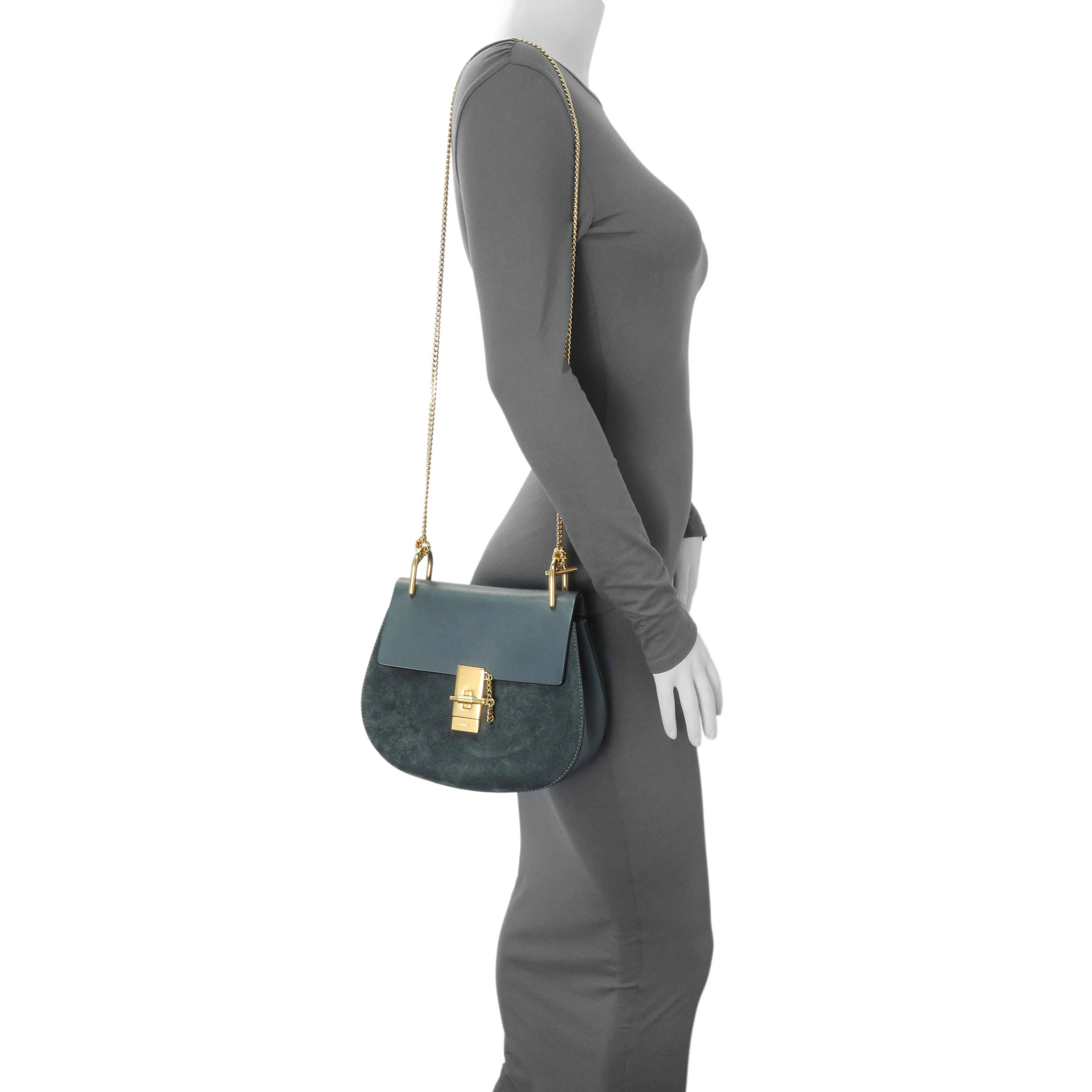 Chloe Suede Smooth Calfskin Drew Shoulder Bag - Image 7