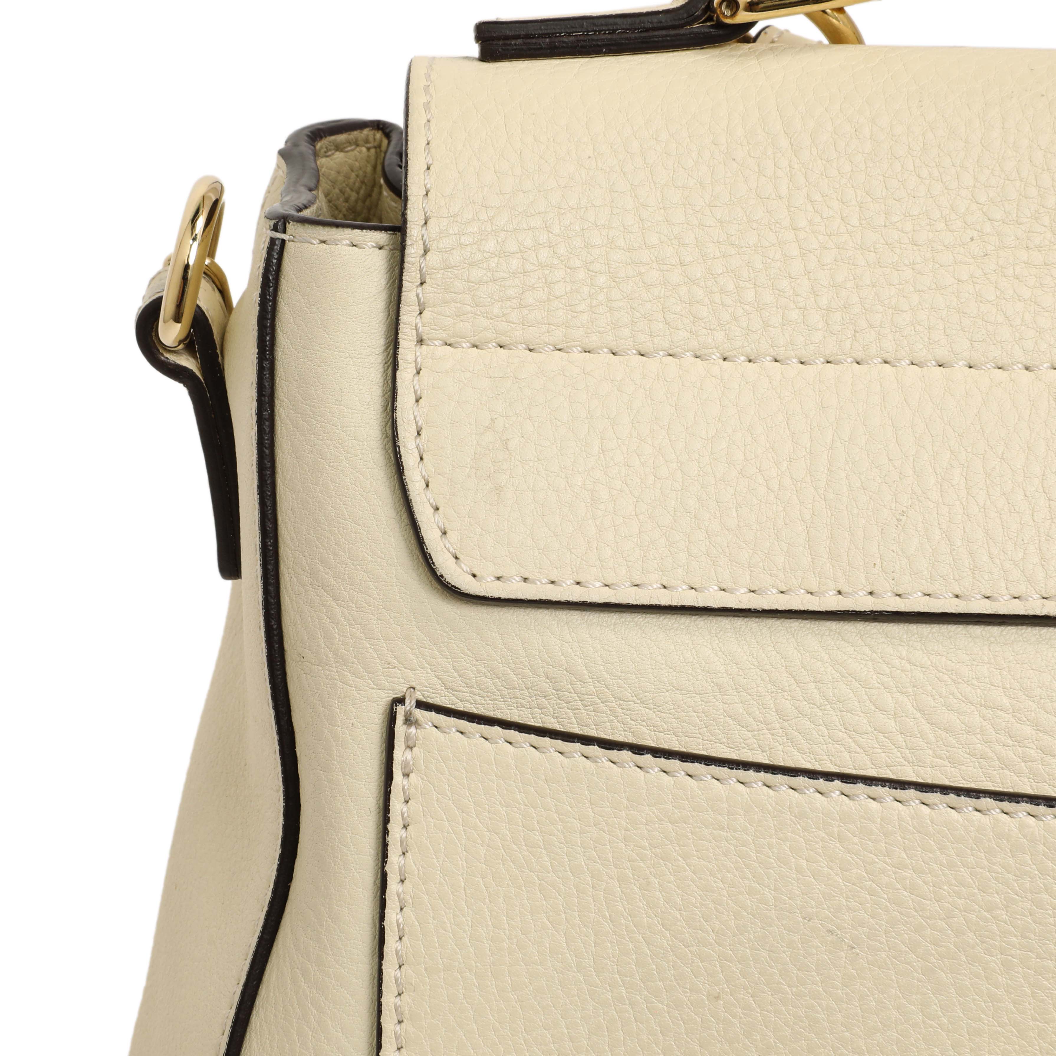 Chloe White Calfskin Small Faye Day Shoulder Bag - Image 11