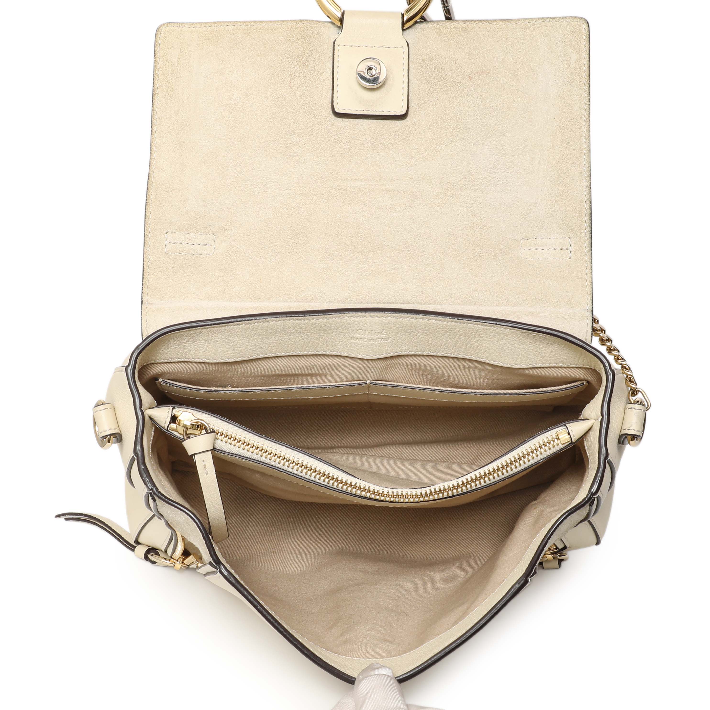 Chloe White Calfskin Small Faye Day Shoulder Bag - Image 8