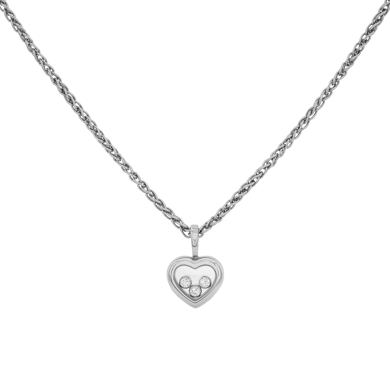 Chopard 18K White Gold Happy Diamonds Icons Pendant Necklace