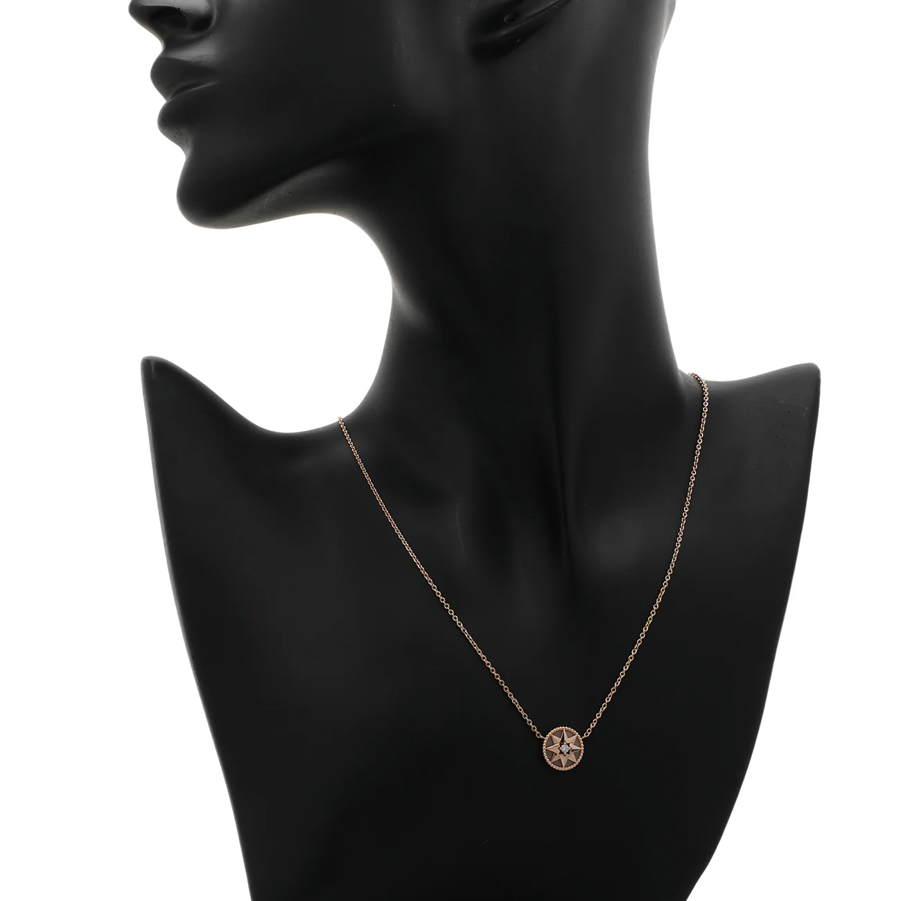 Christian Dior 18K Rose Gold Diamond Pink Opal Rose des Vents Necklace - Image 5