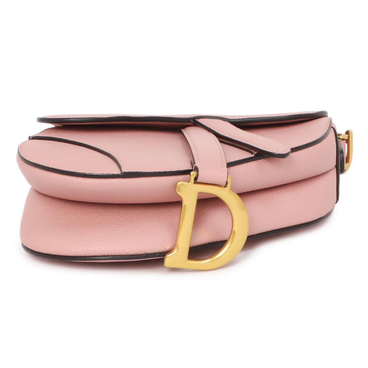 Christian Dior Antique Rose Grained Calfskin Mini Saddle Bag - Image 4