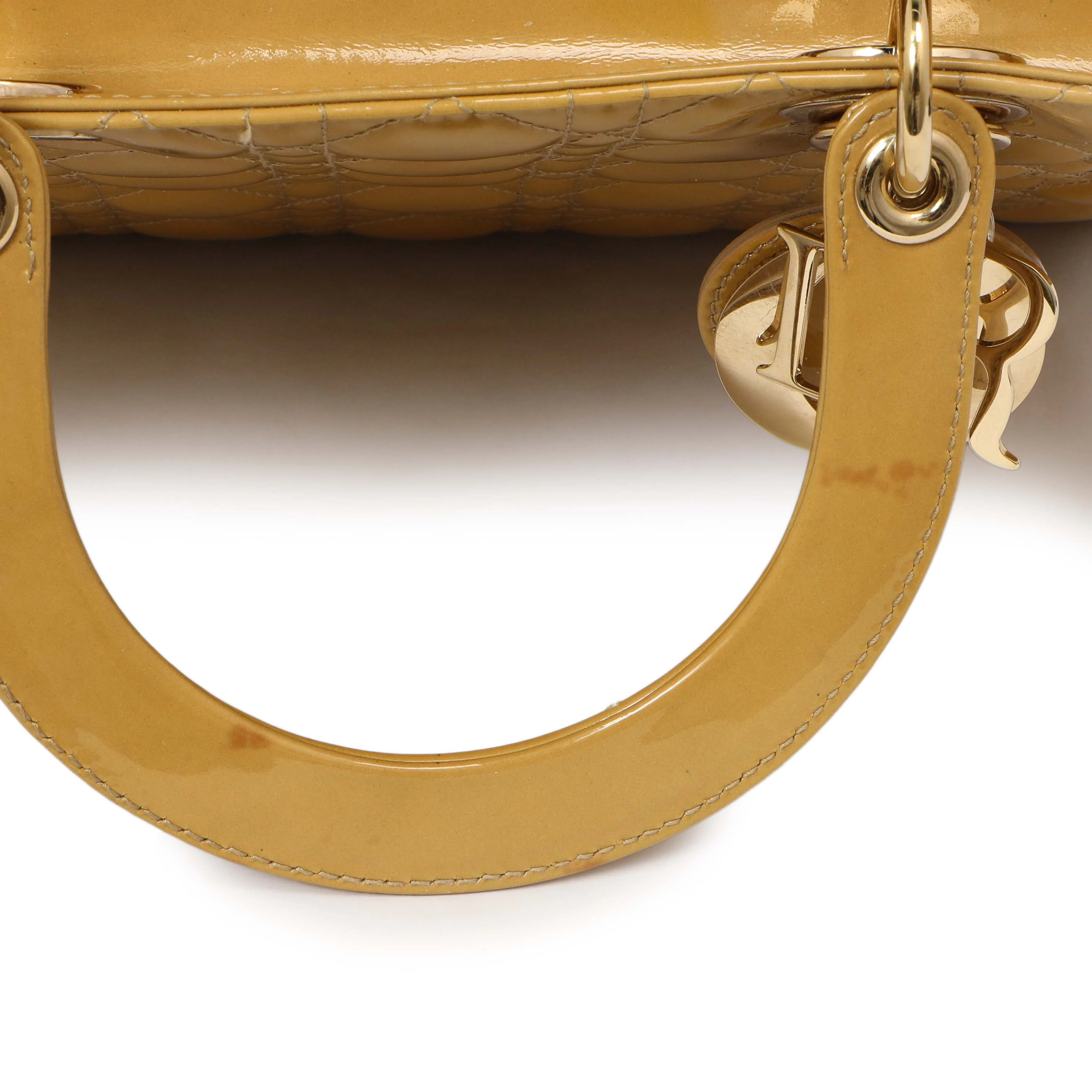 Christian Dior Beige Patent Cannage Large Lady Dior - Image 12