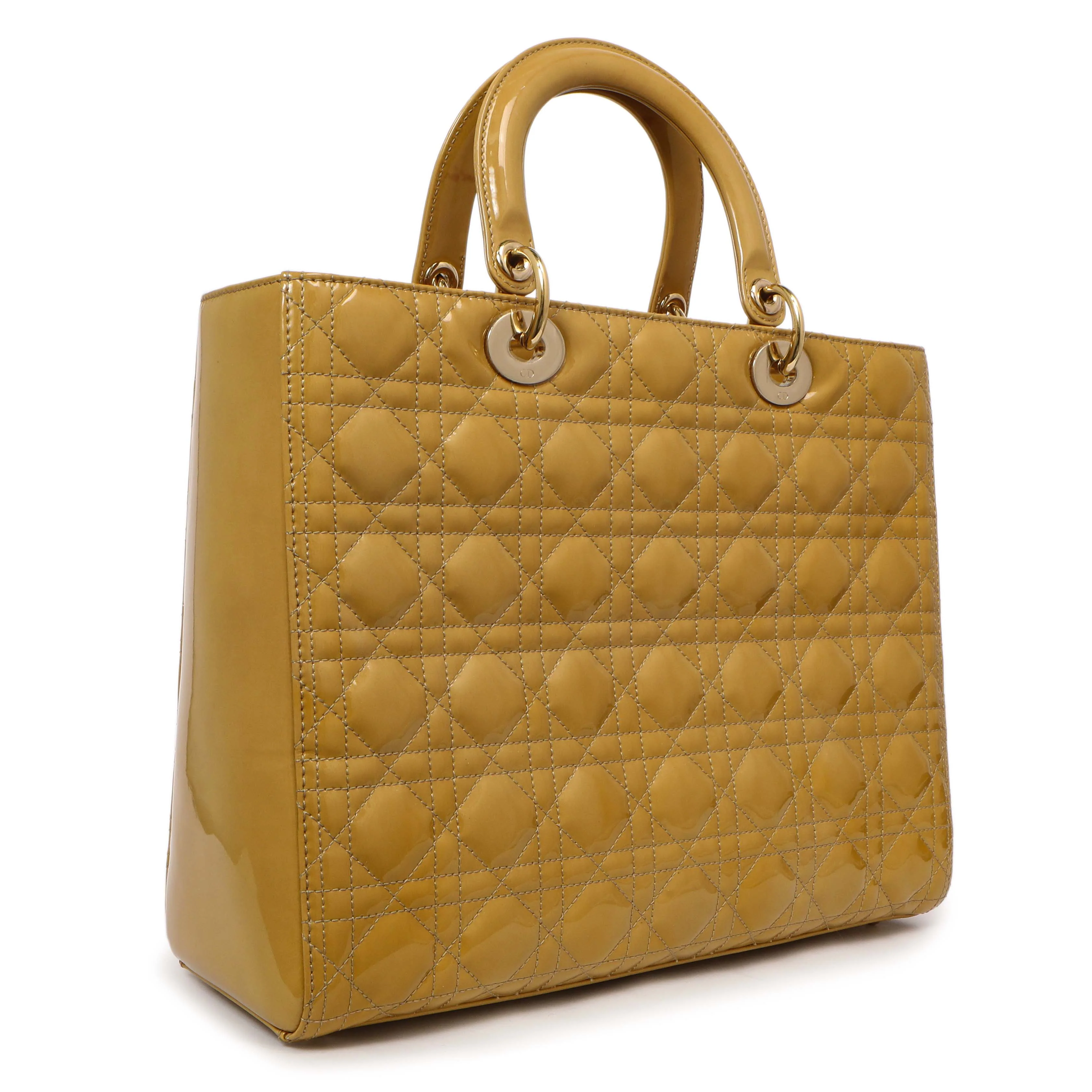 Christian Dior Beige Patent Cannage Large Lady Dior - Image 2