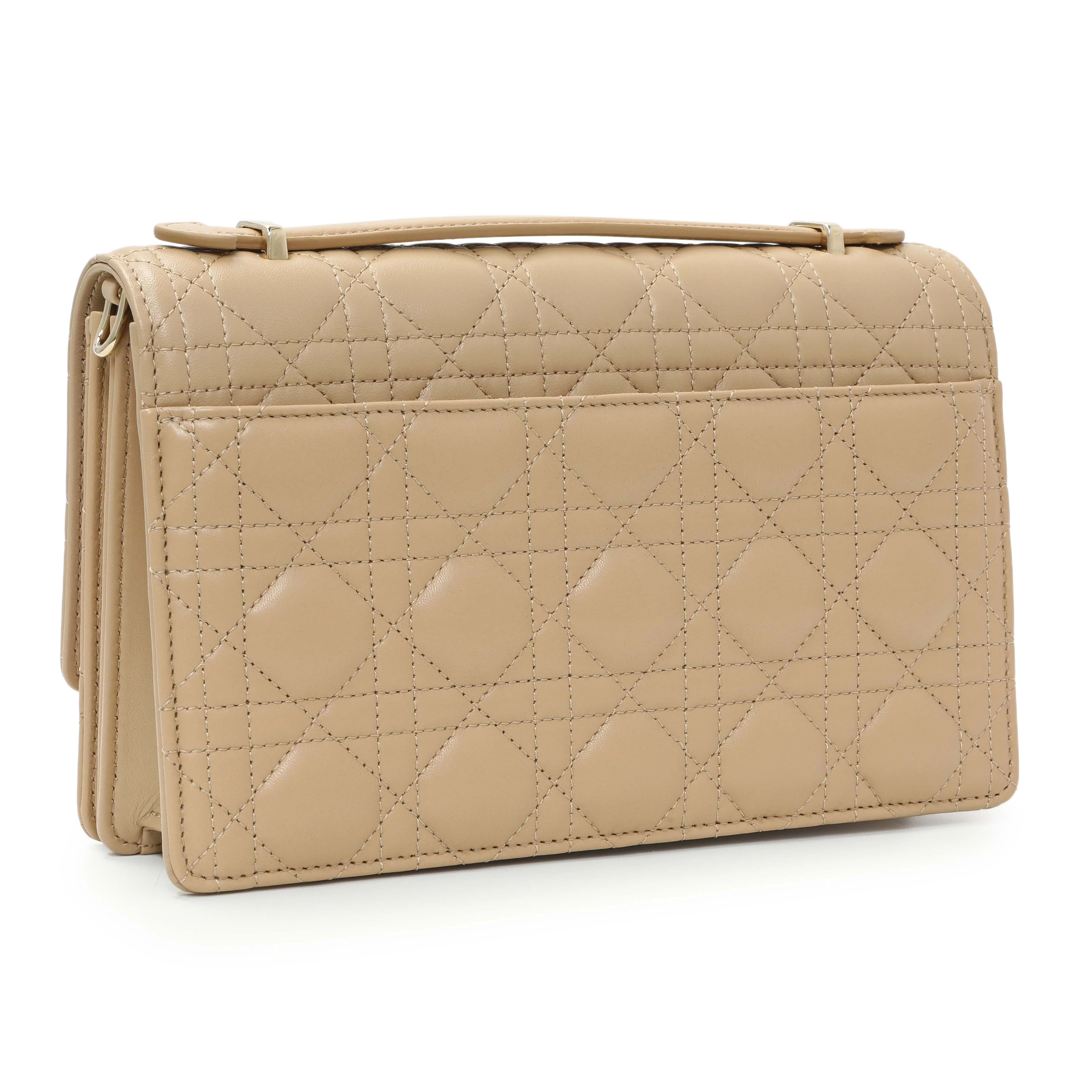 Christian Dior Biscuit Cannage Lambskin My Dior Top Handle Bag - Image 2