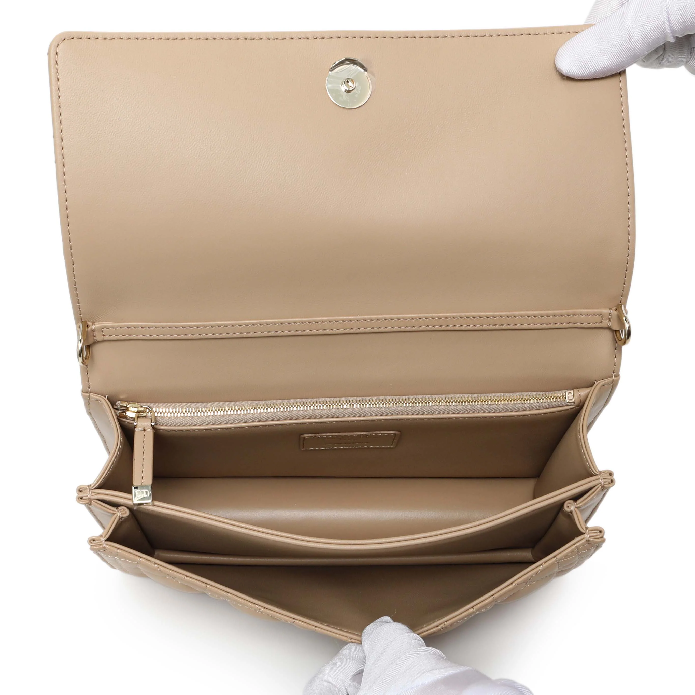 Christian Dior Biscuit Cannage Lambskin My Dior Top Handle Bag - Image 4