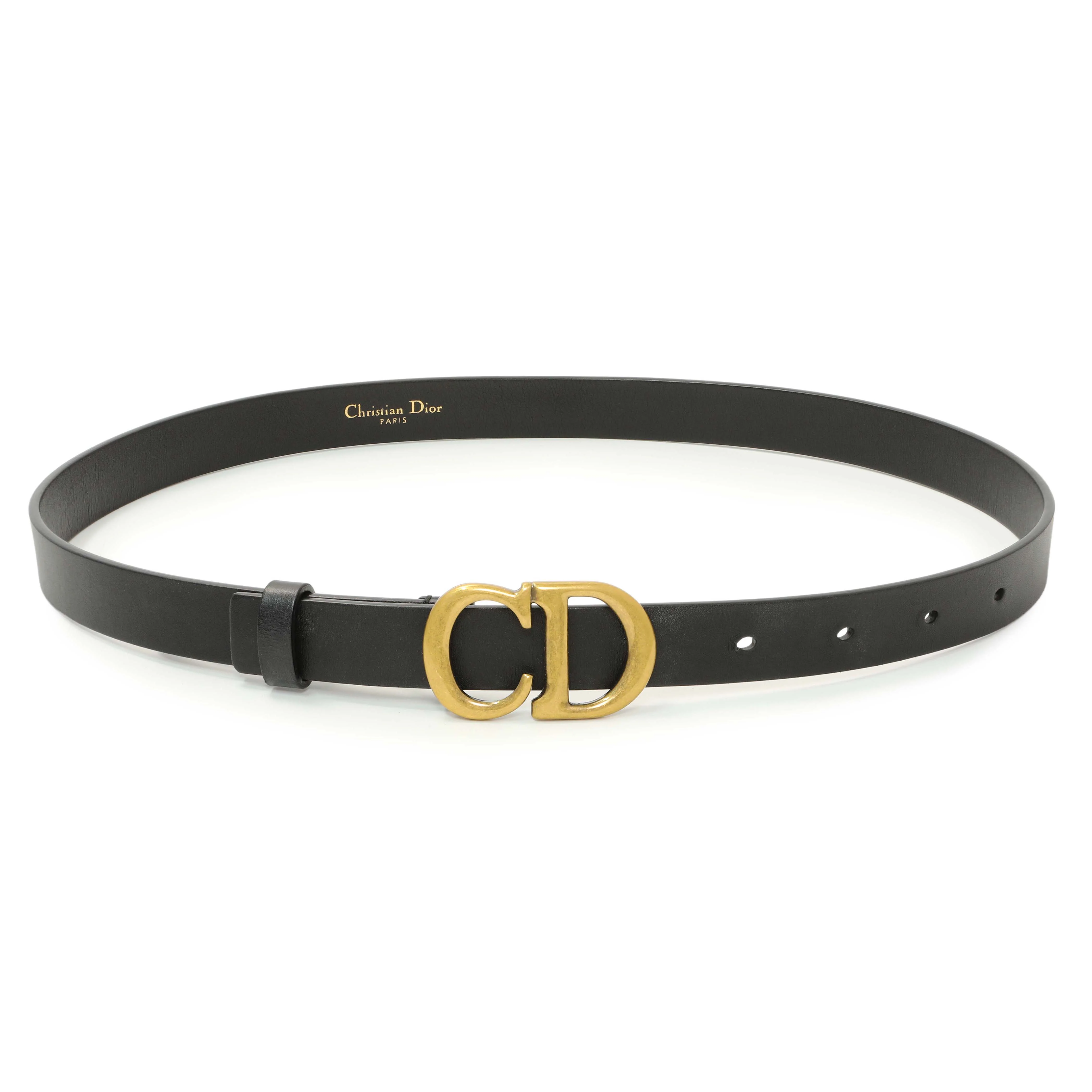 Christian Dior Black Calfskin 20mm Saddle Belt