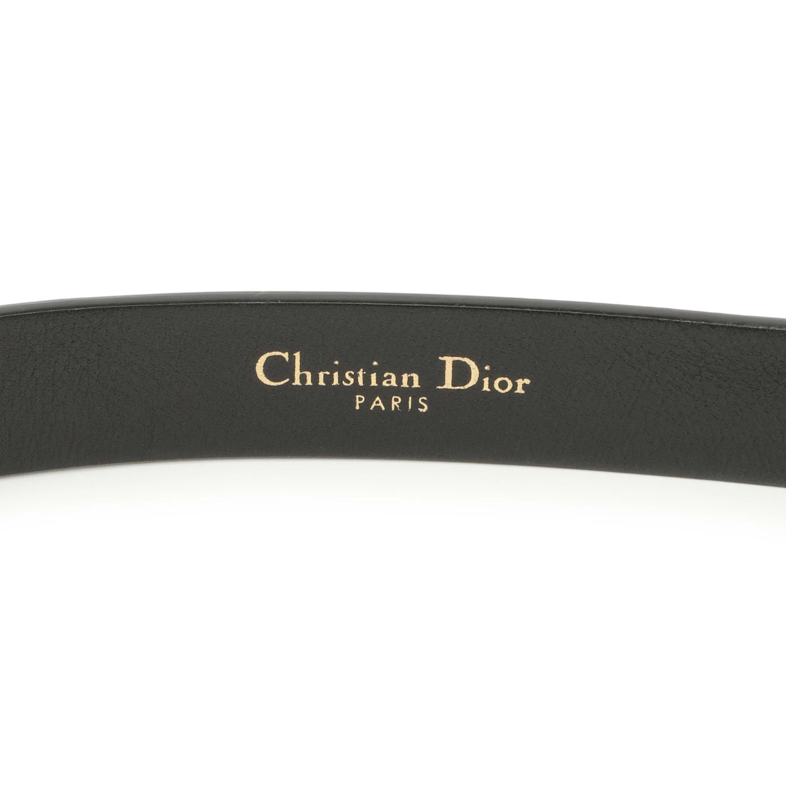 Christian Dior Black Calfskin 20mm Saddle Belt - Image 4