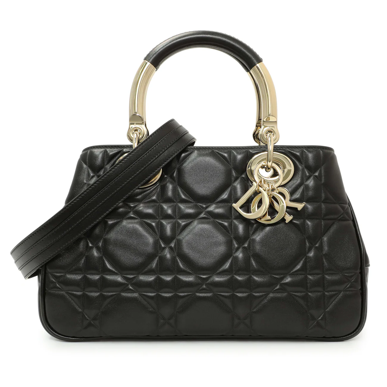 Christian Dior Black Calfskin Cannage Medium The Lady 95.22