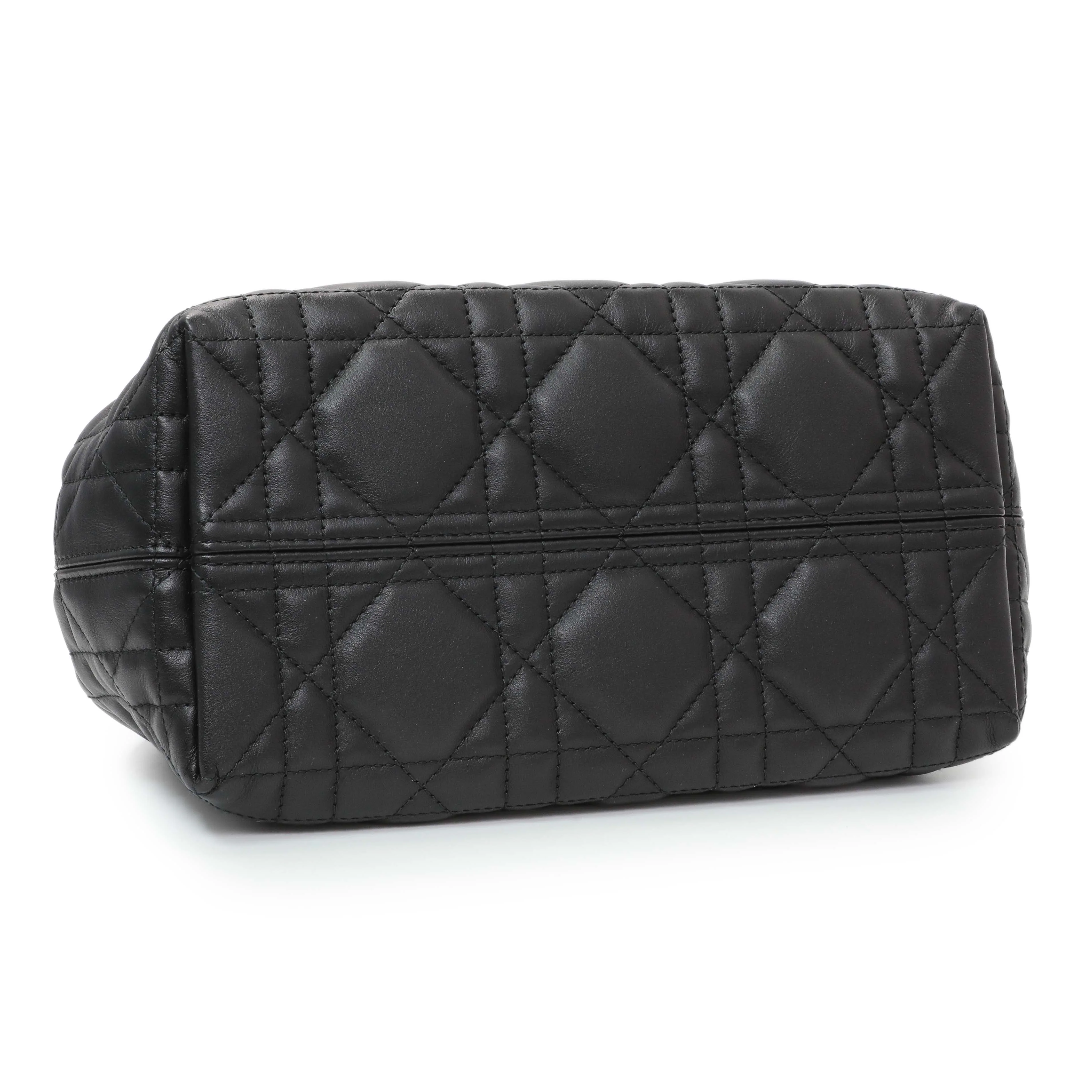 Christian Dior Black Calfskin Macrocannage Small Toujours - Image 3