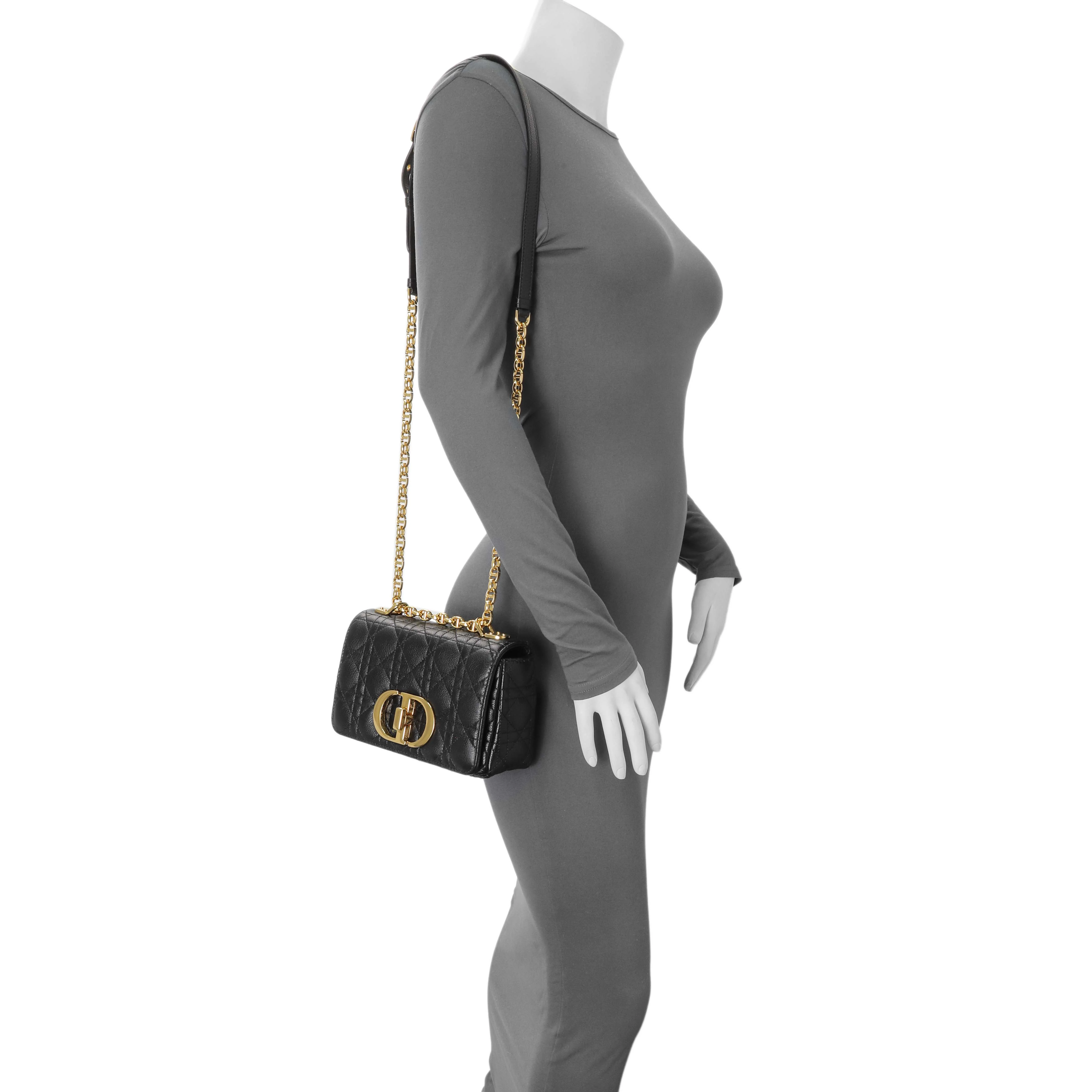 Christian Dior Black Cannage Calfskin Small Caro Bag - Image 7