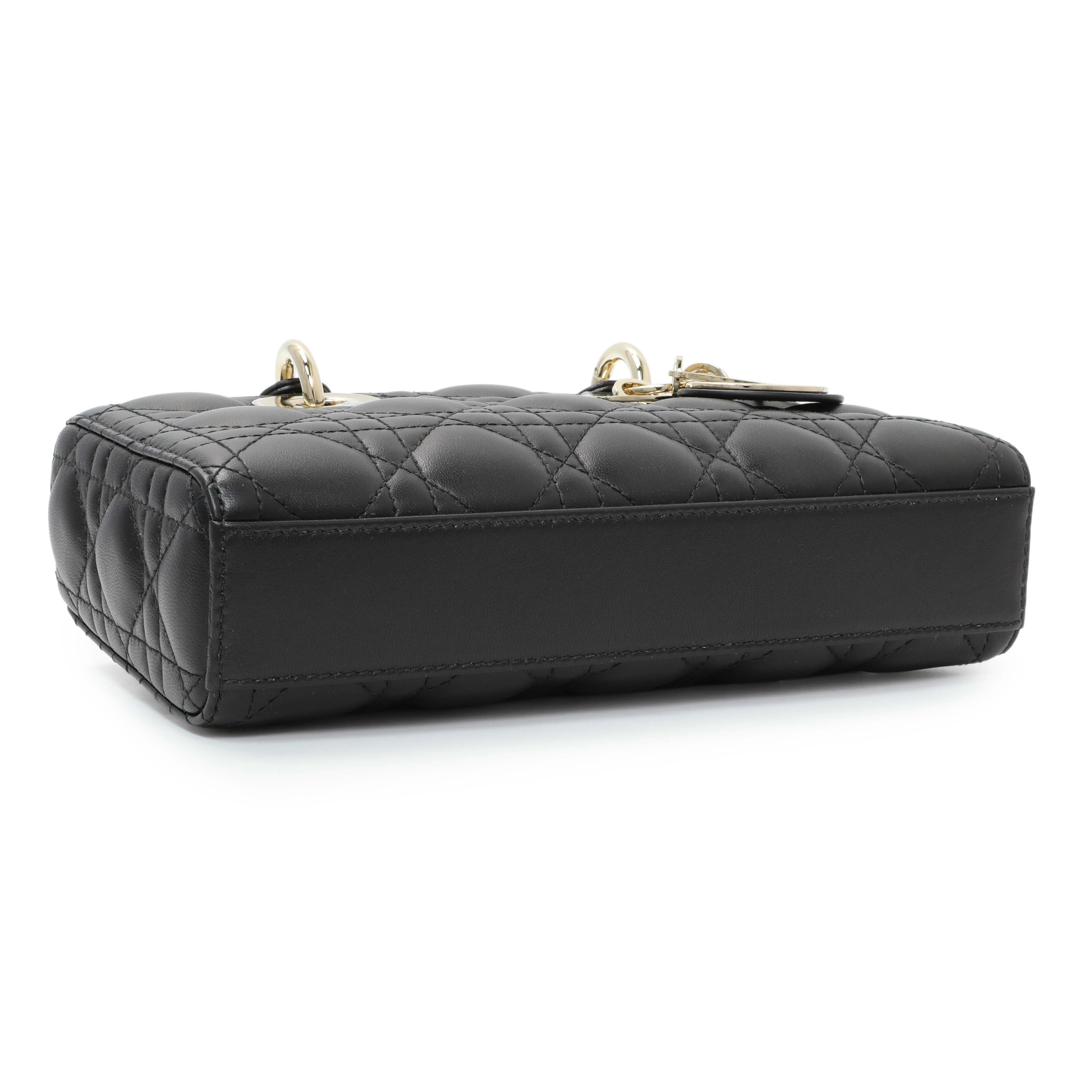 Christian Dior Black Cannage Small Lambskin Lady D-Joy - Image 3
