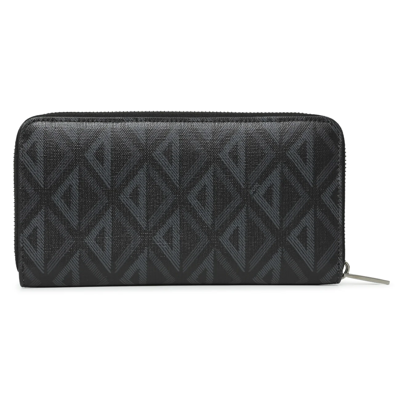 Christian Dior Black CD Diamond Canvas Zipped Long Wallet - Image 2