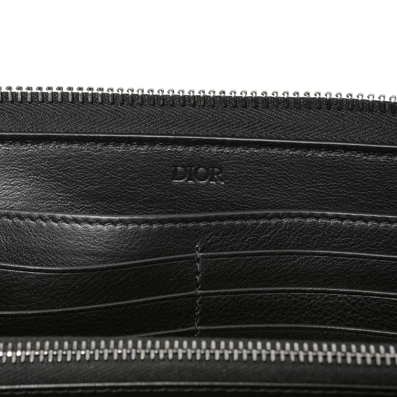 Christian Dior Black CD Diamond Canvas Zipped Long Wallet - Image 5
